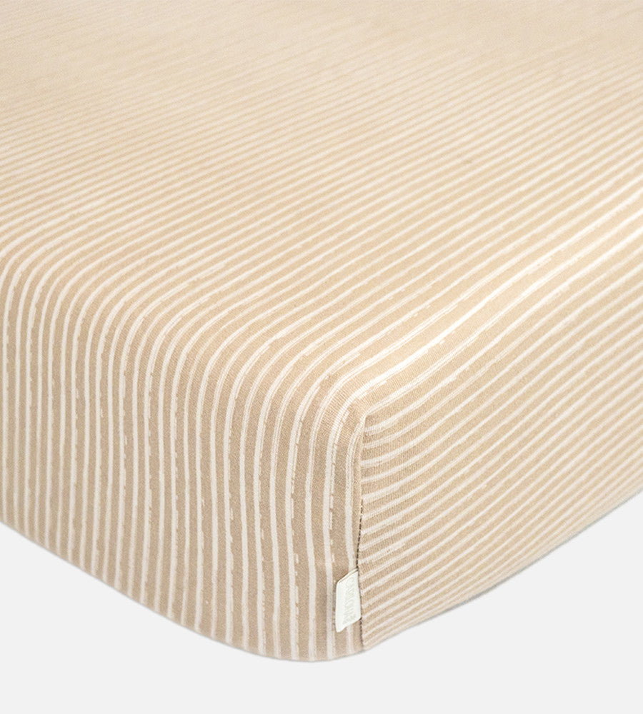 Bamboo Crib Sheets Stripes Stone