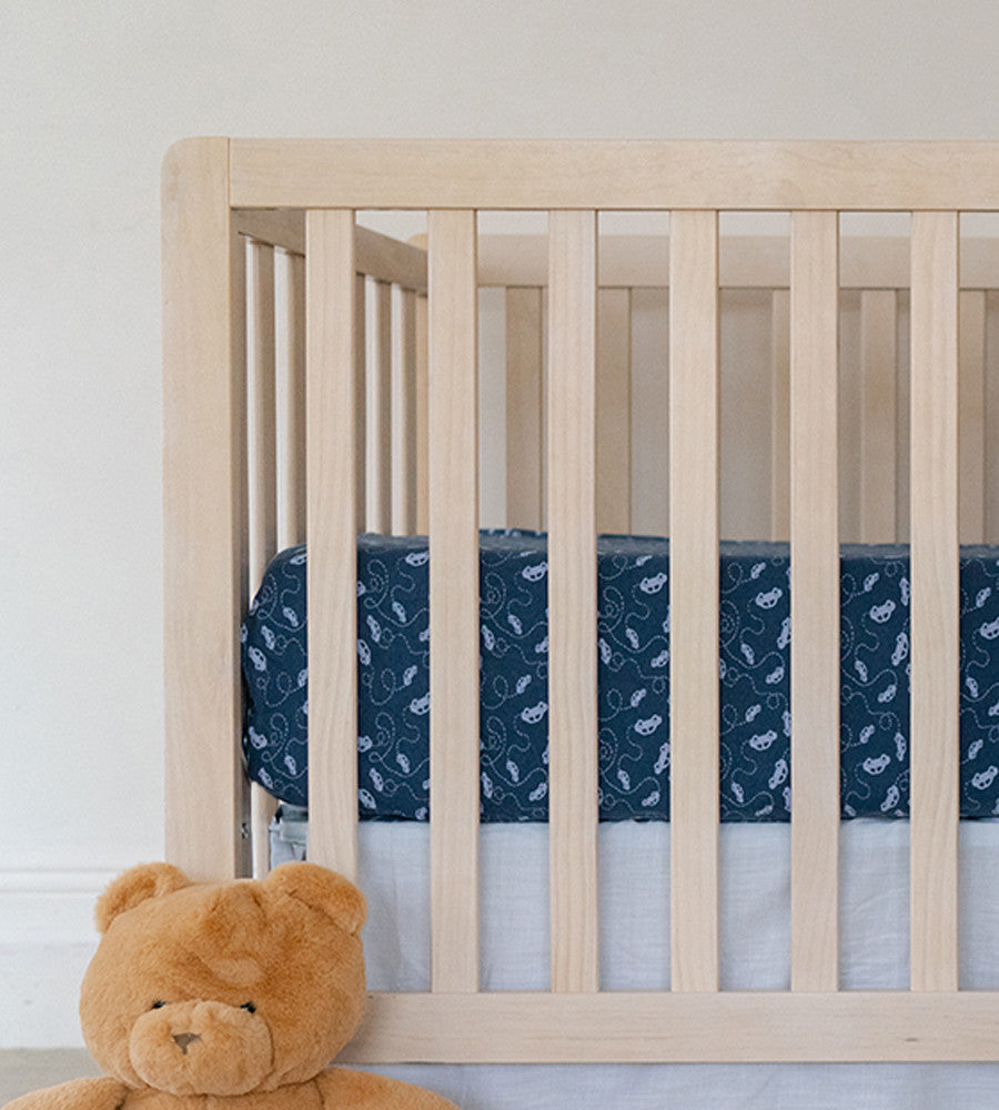 Bamboo Crib Sheets Cars Ocean Blue