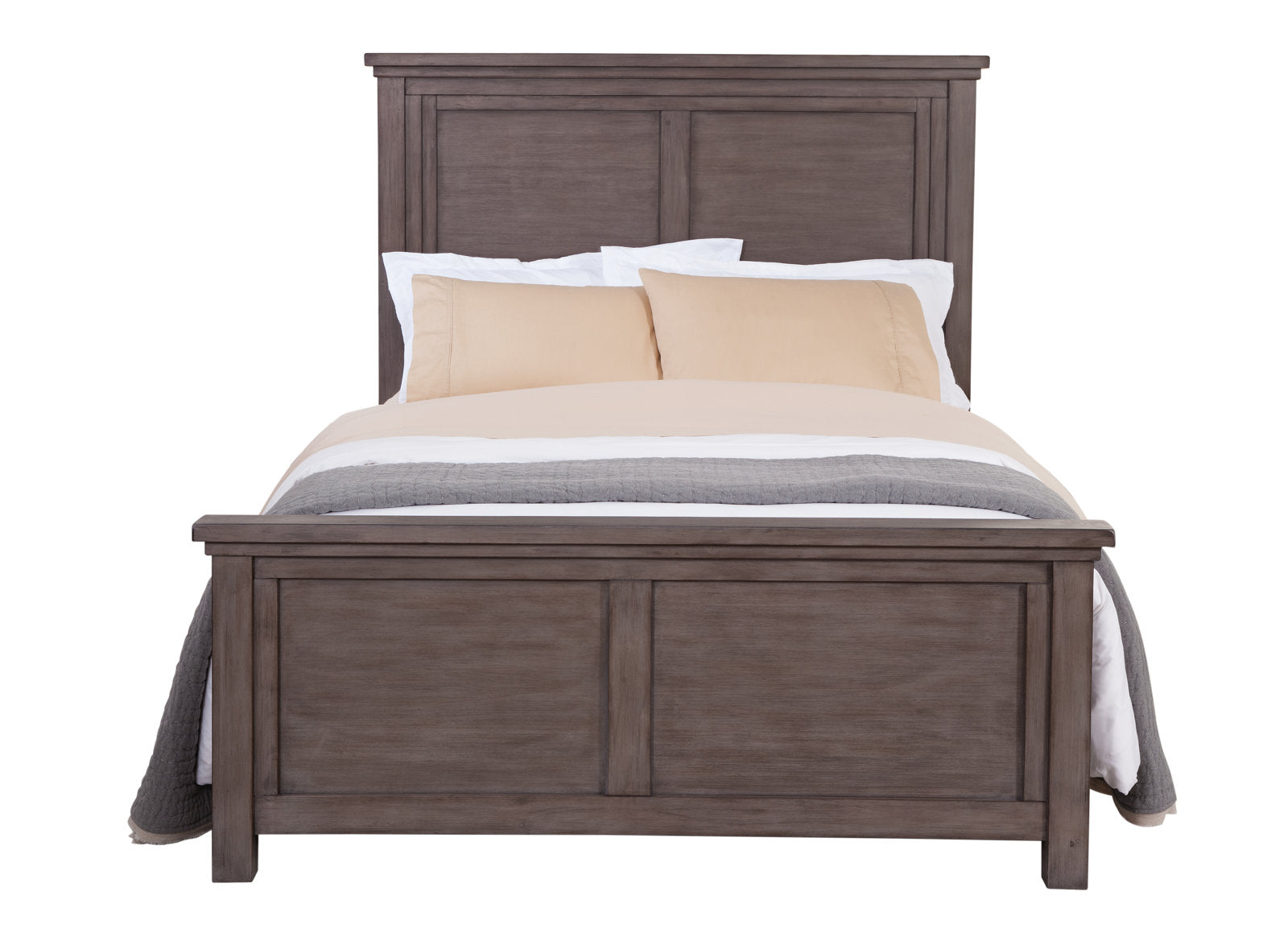 Modern Farmhouse Distressed Light Gray King Bed by Avalon Furniture