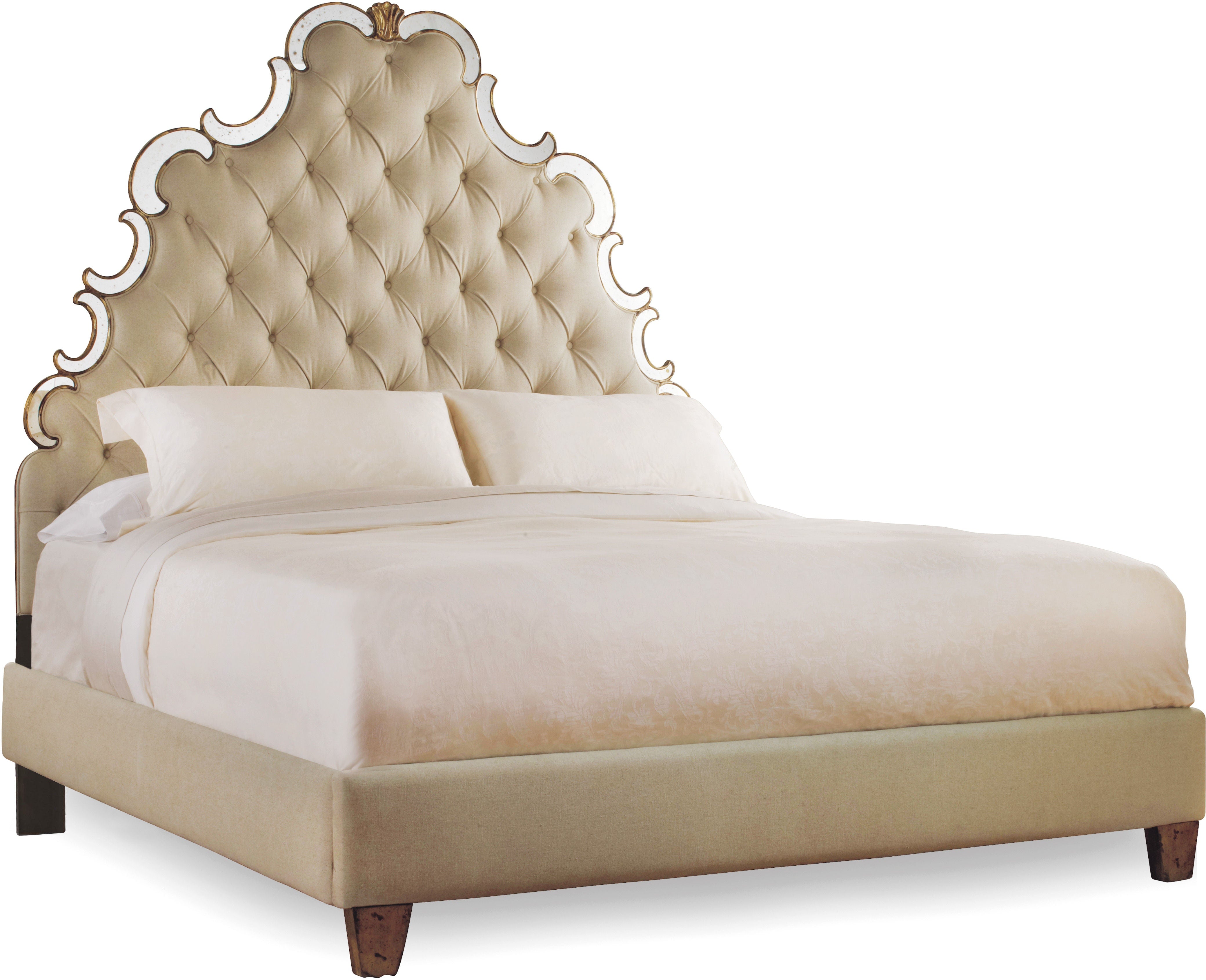 Hooker Furniture Bedroom Sanctuary California King Tufted Bed-Bling