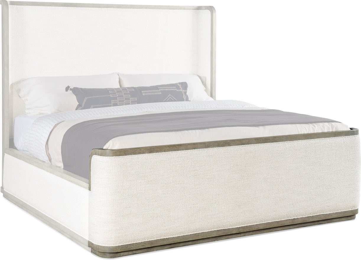 Hooker Furniture Bedroom Linville Falls Boones 5/0-6/6 Upholstered Shelter Footboard