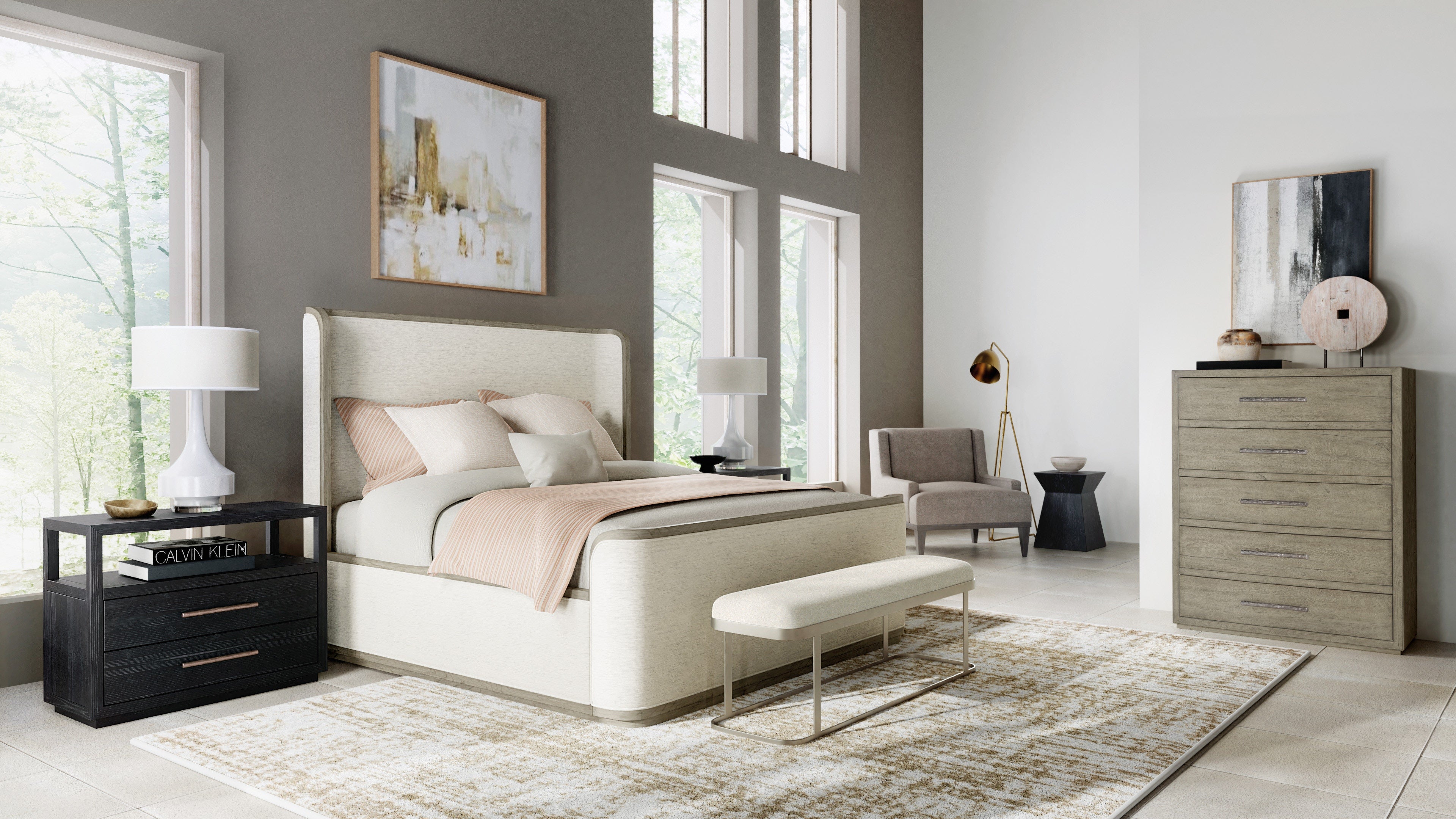 Hooker Furniture Bedroom Linville Falls Boones Upholstered Shelter Bed