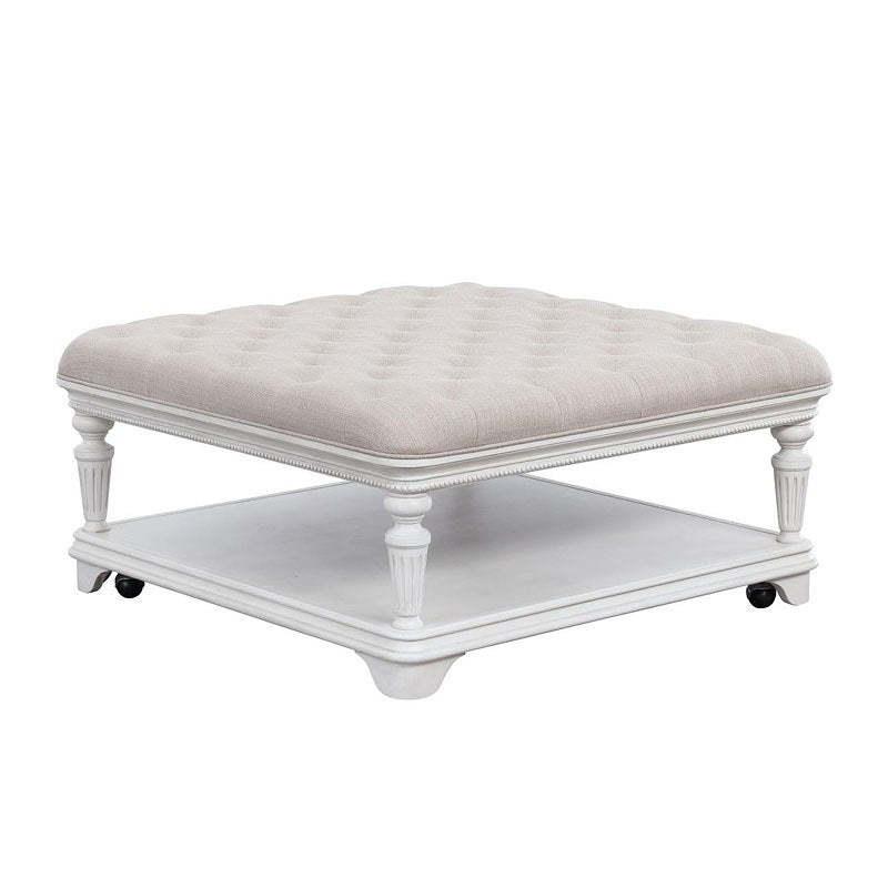 Fabric Ottoman Storage Square Coffee End Table By: Alabama Beds