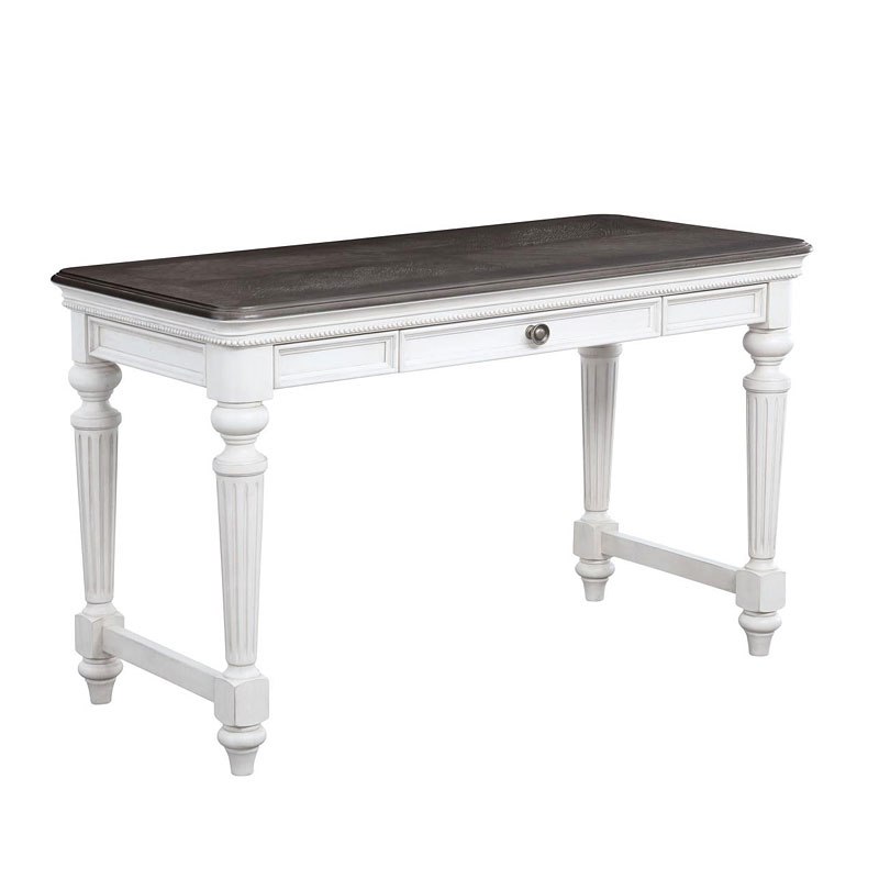 Rubber Wood Writing Desk with Drawer in Two-Tone Gray By: Alabama Beds