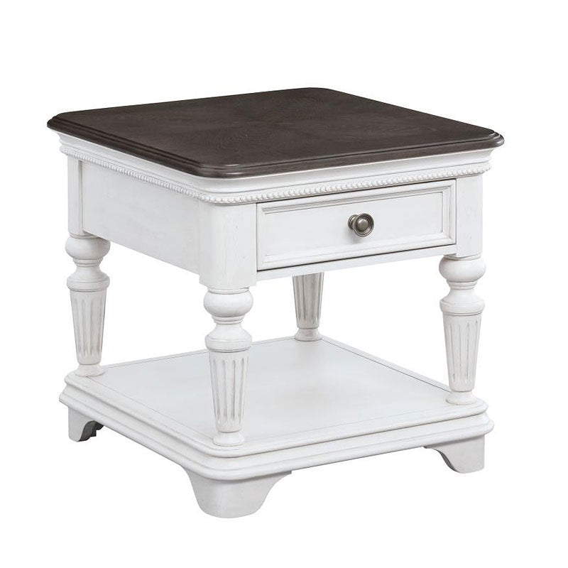 Rubber Wood Occasional End Table with Drawer By: Alabama Beds