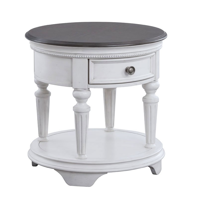 Round End Table with Drawer for Living Room By: Alabama Beds