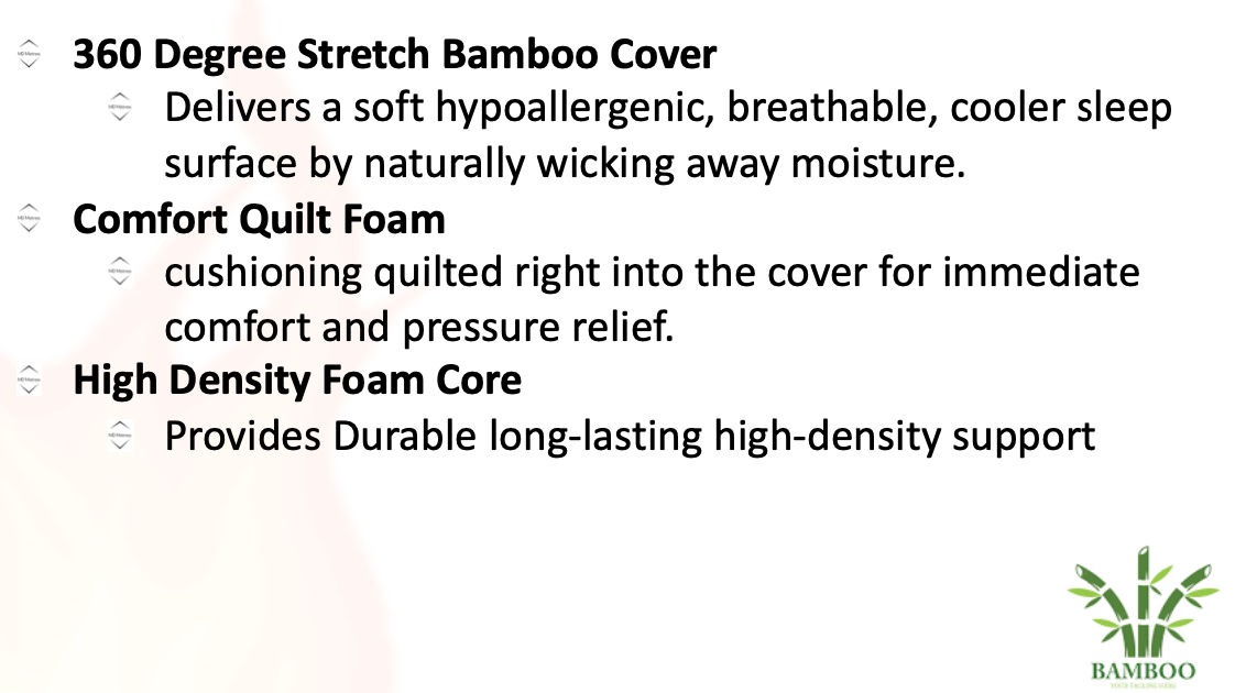 MD 7in Bamboo All Foam Mattress