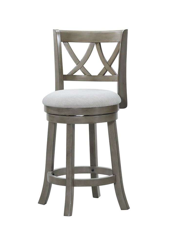 Antique 29-Inch Swivel Bar Stool in Gray Wood Finish By: Alabama Beds