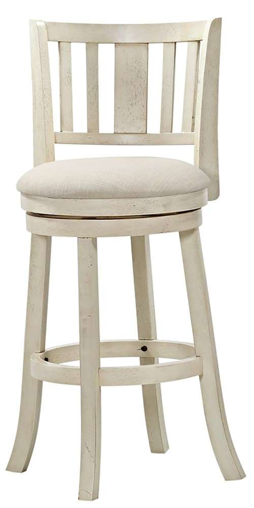 Antique 29-Inch Swivel Wooden Bar Stool in White By: Alabama Beds
