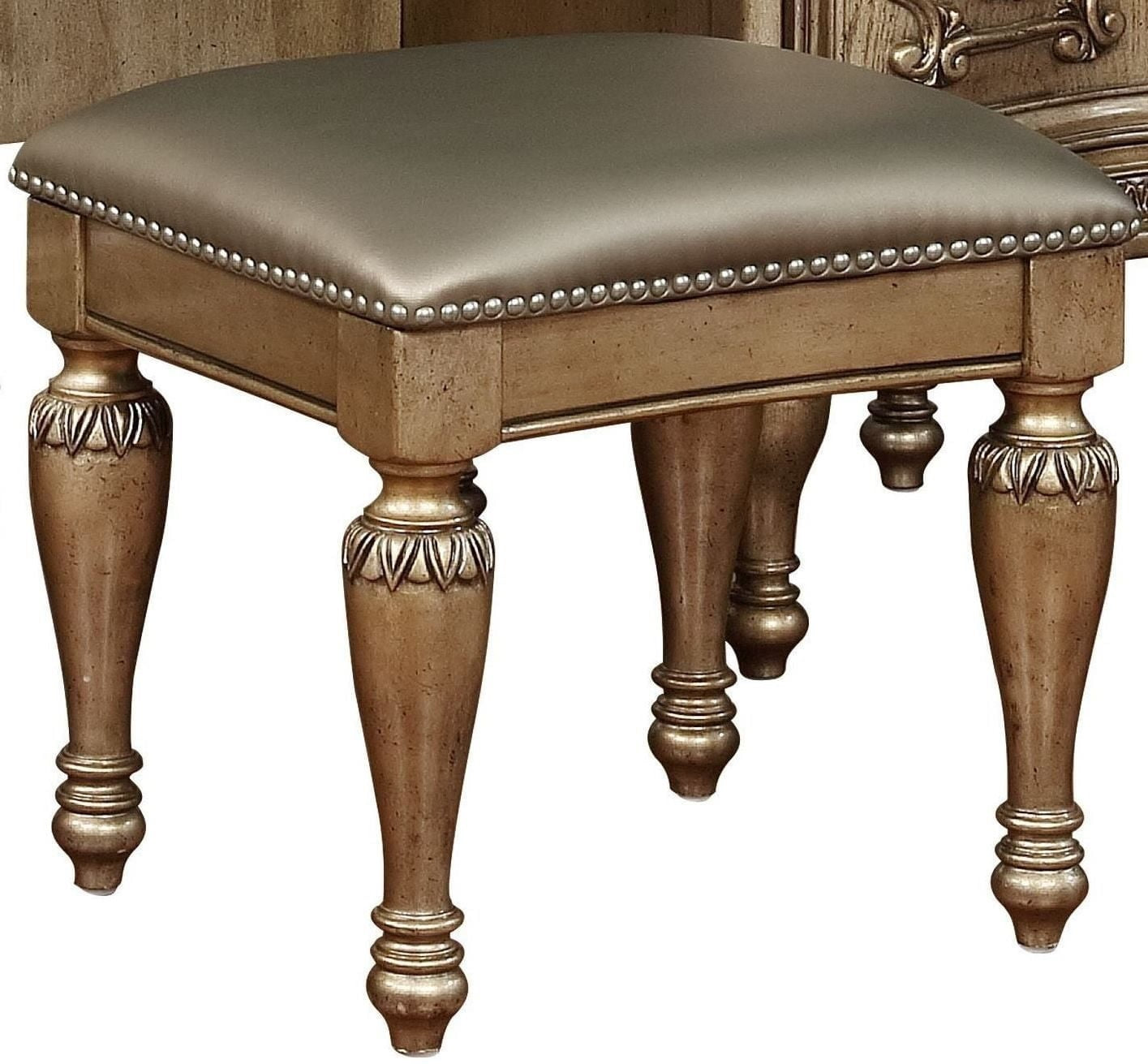 Seville Platinum Vanity Stool by Avalon Furniture