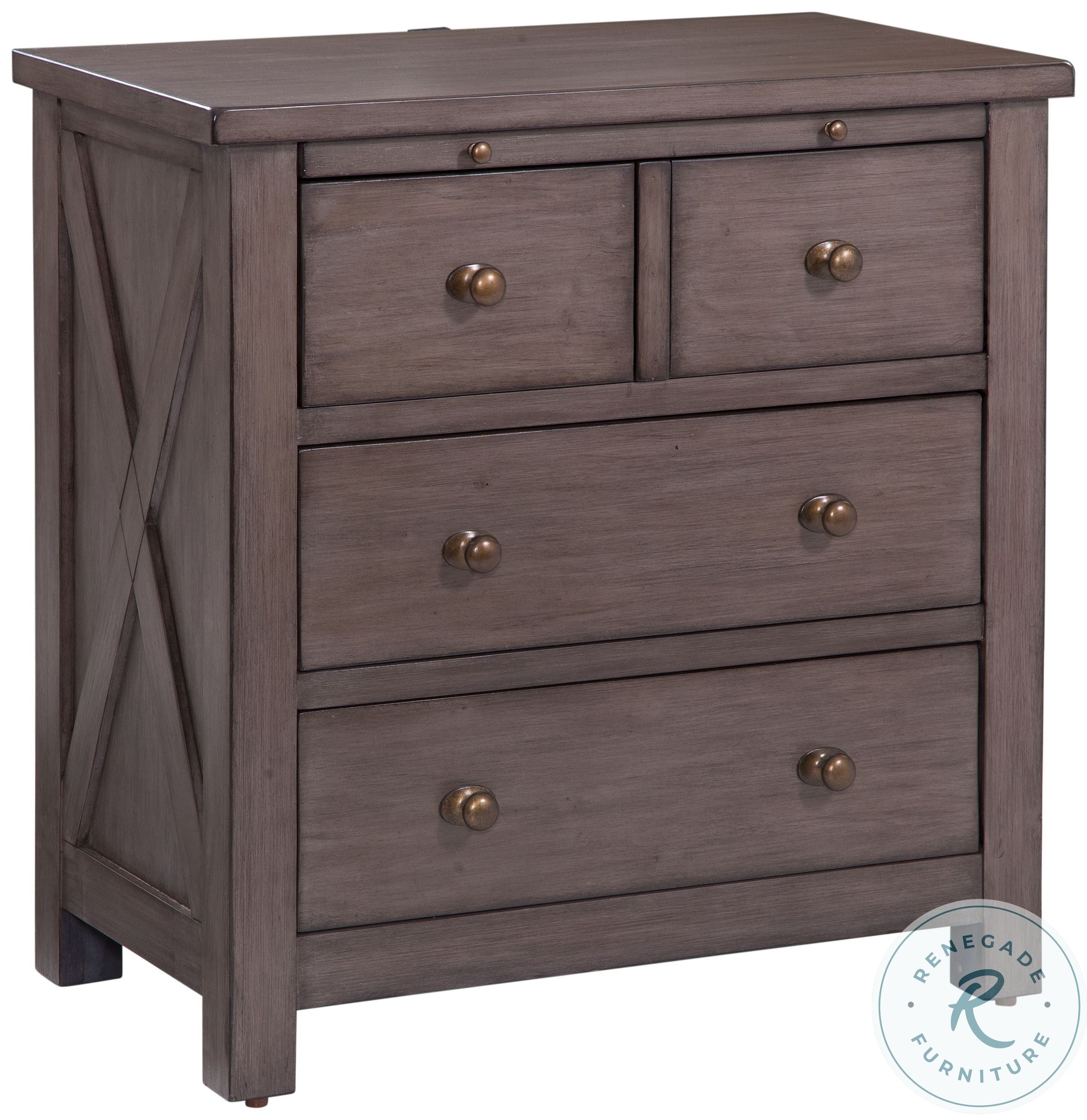Modern Farmhouse Distressed Light Gray Nightstand by Avalon Furniture