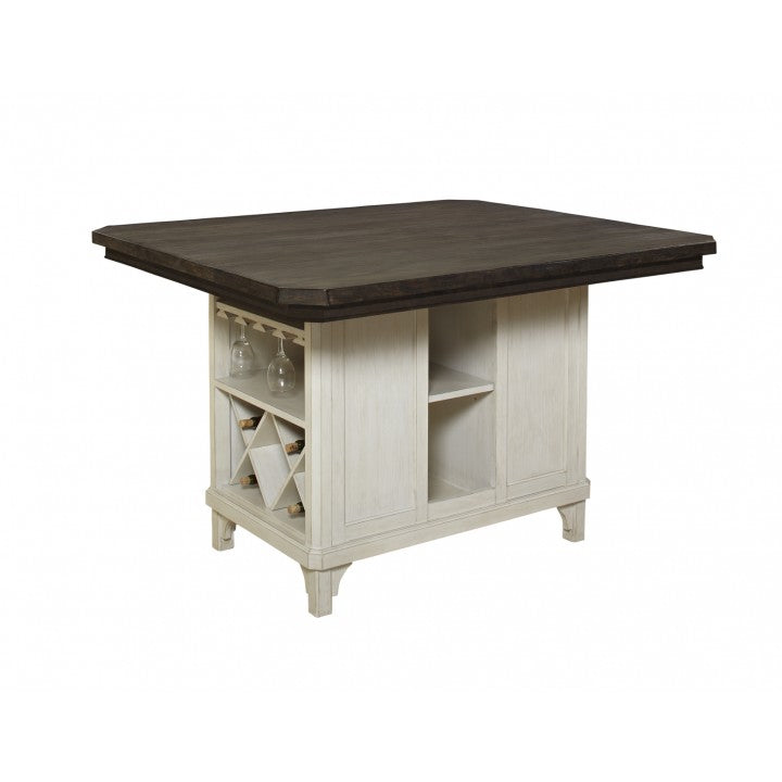 Casual Two-Tone Extendable Kitchen Island Table By: Alabama Beds