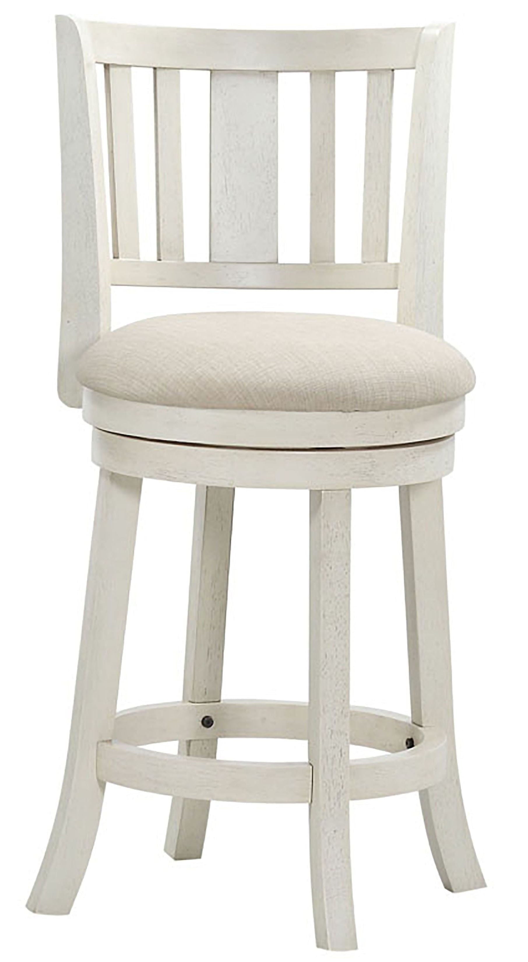 Antique White 24-Inch Swivel Counter Stool with Back By: Alabama Beds