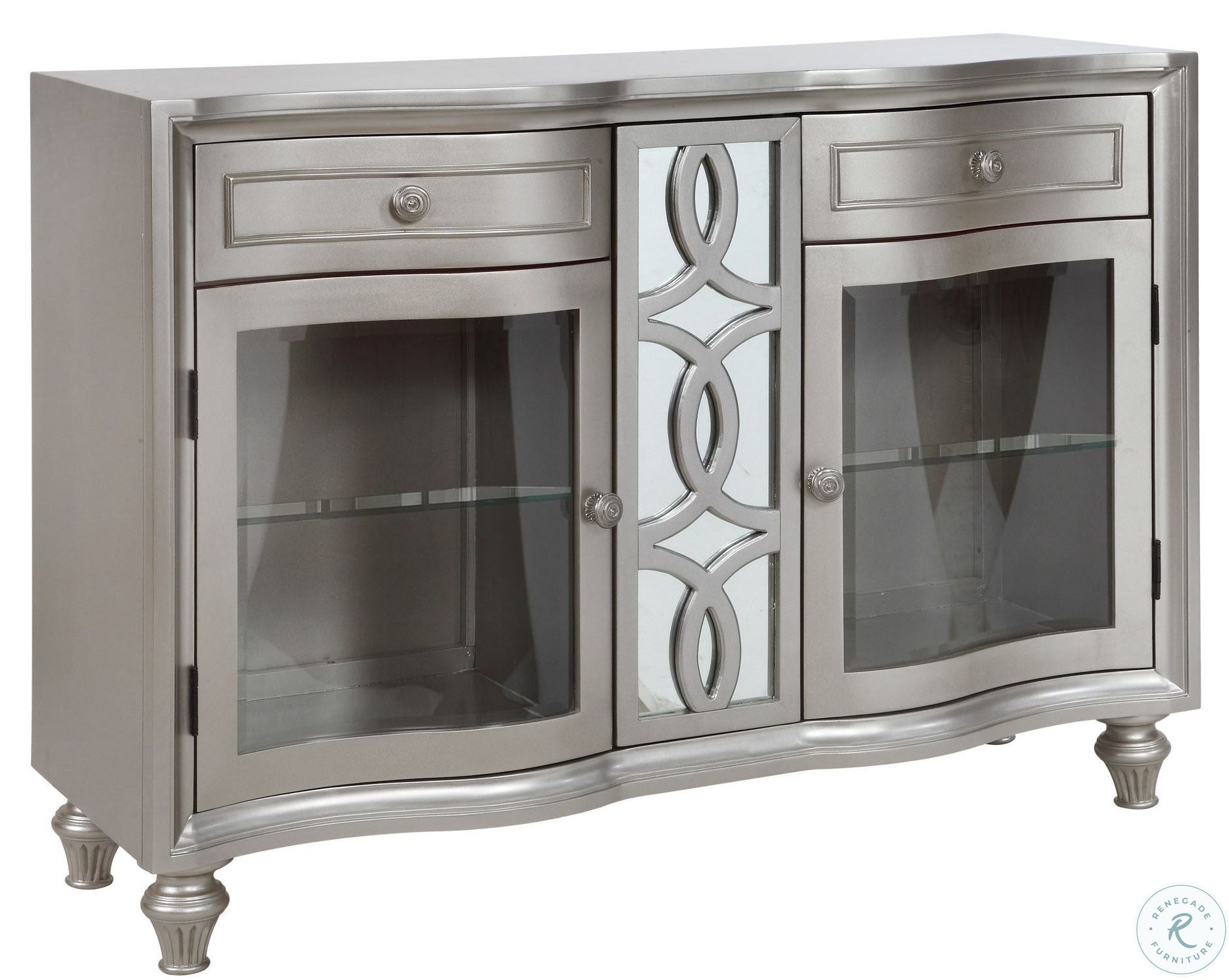 Pearlized Platinum Sideboard Buffet With Drawers By: Alabama Beds