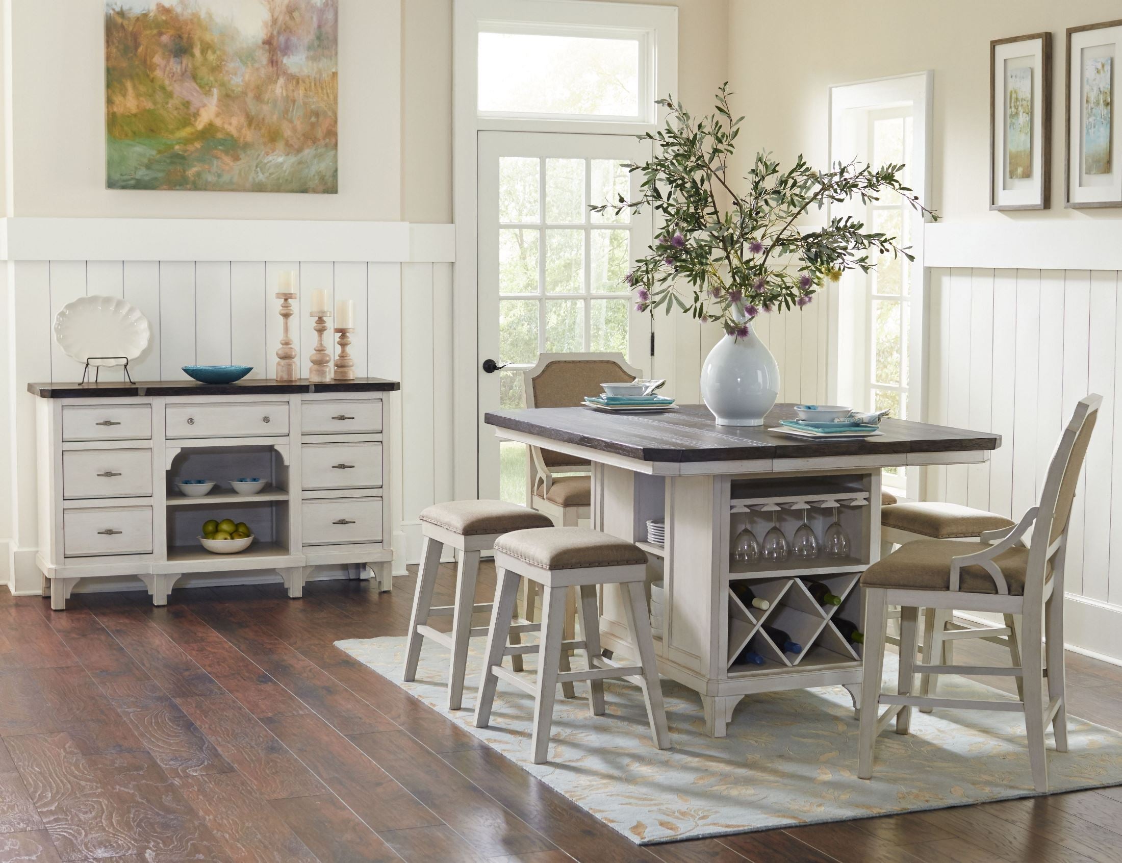 Extendable Kitchen Island Table with Chairs and Stools By: Alabama Beds