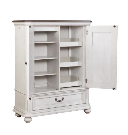 Avalon Furniture West Chester Armoire in Weathered Oak and White B0162N-A