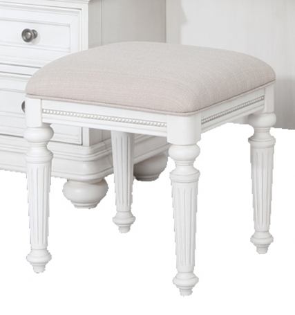 Avalon Furniture West Chester Vanity Stool in Weathered Oak and White B0162N-VB