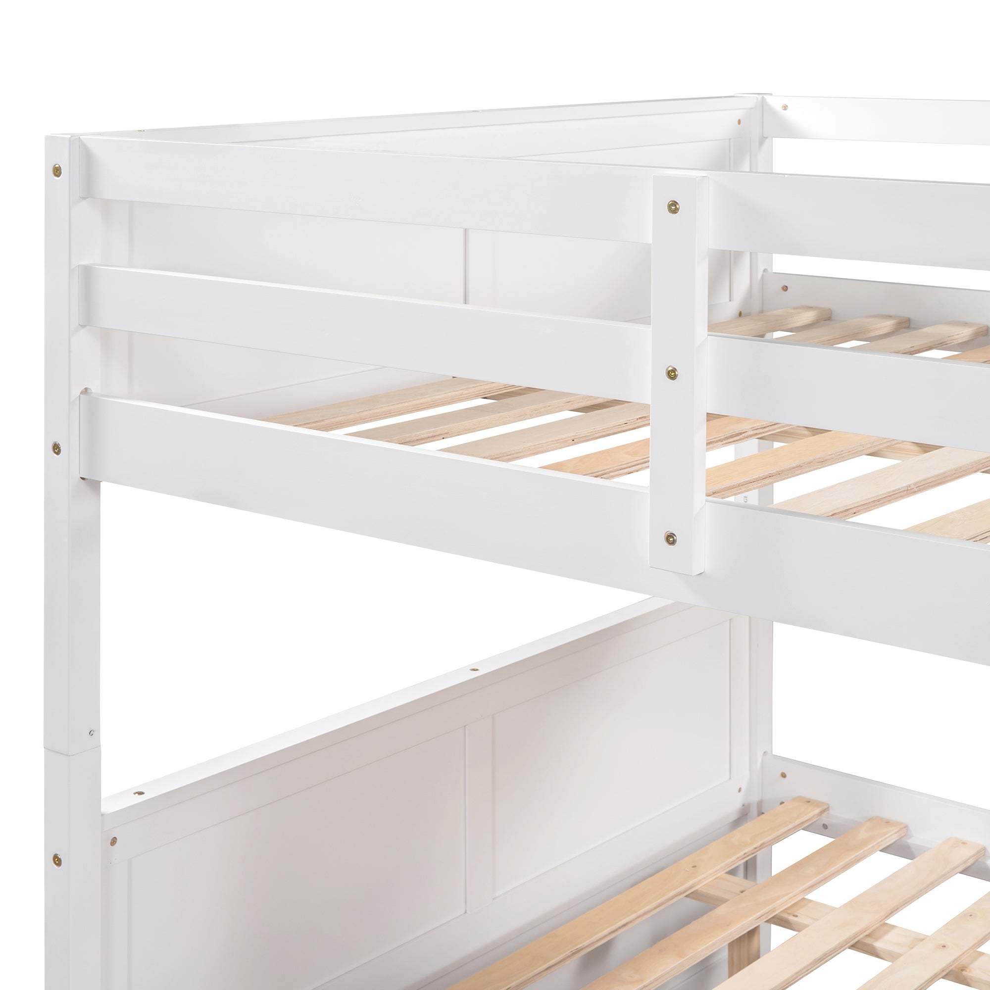 Full Over Full Bunk Bed with Twin Size Trundle in White By: Alabama Beds