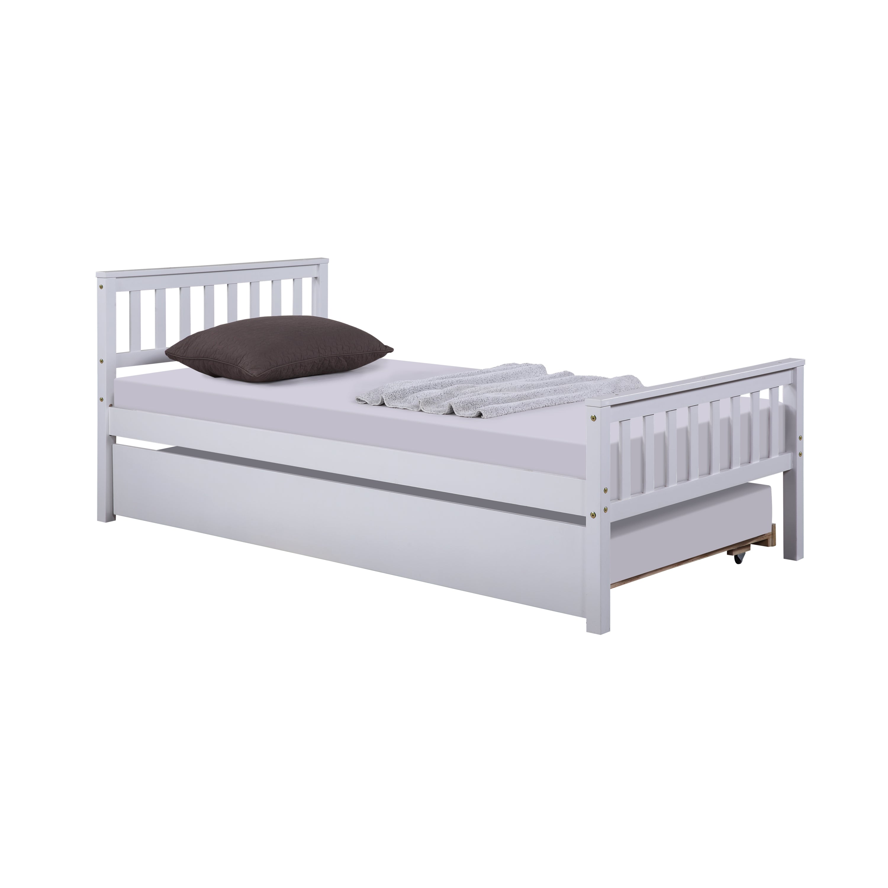 Gray Twin Bed Frame with Trundle and Headboard By: Alabama Beds