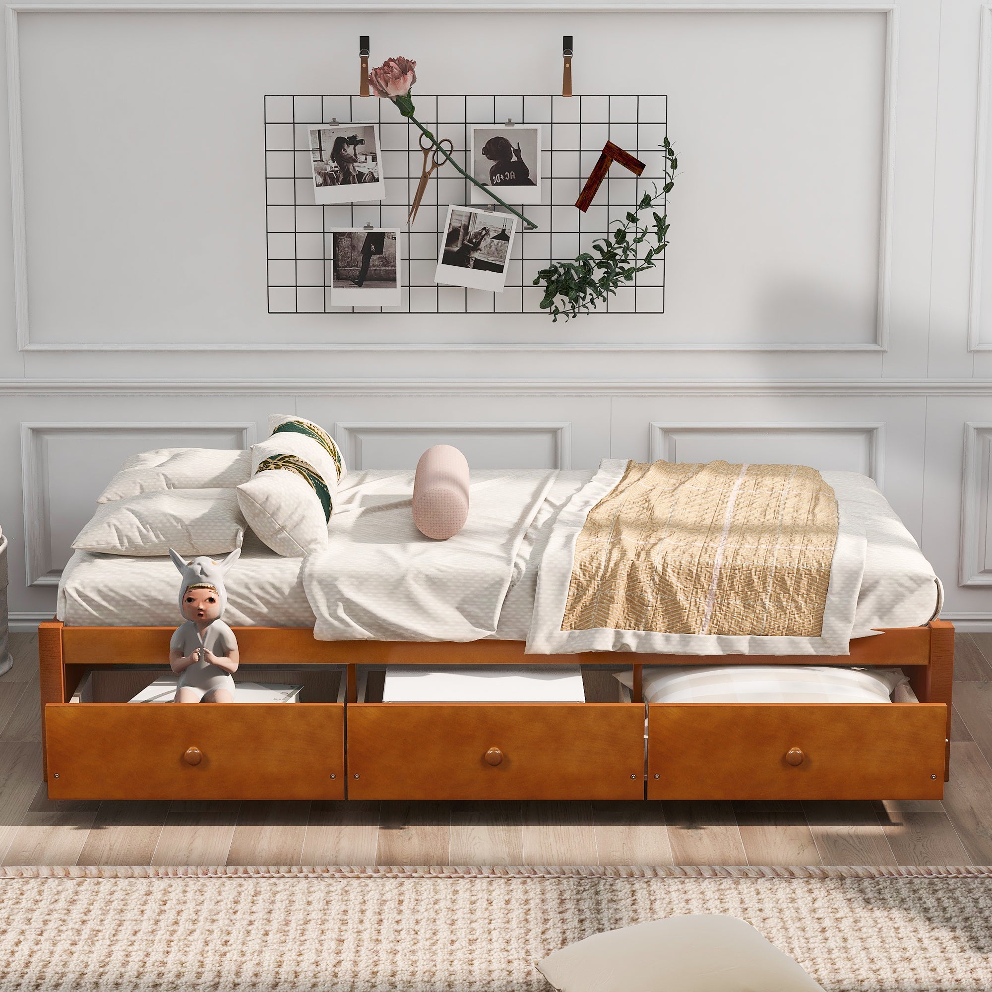 Orisfur. Twin Platform Bed Frame with Storage Drawers By: Alabama Beds