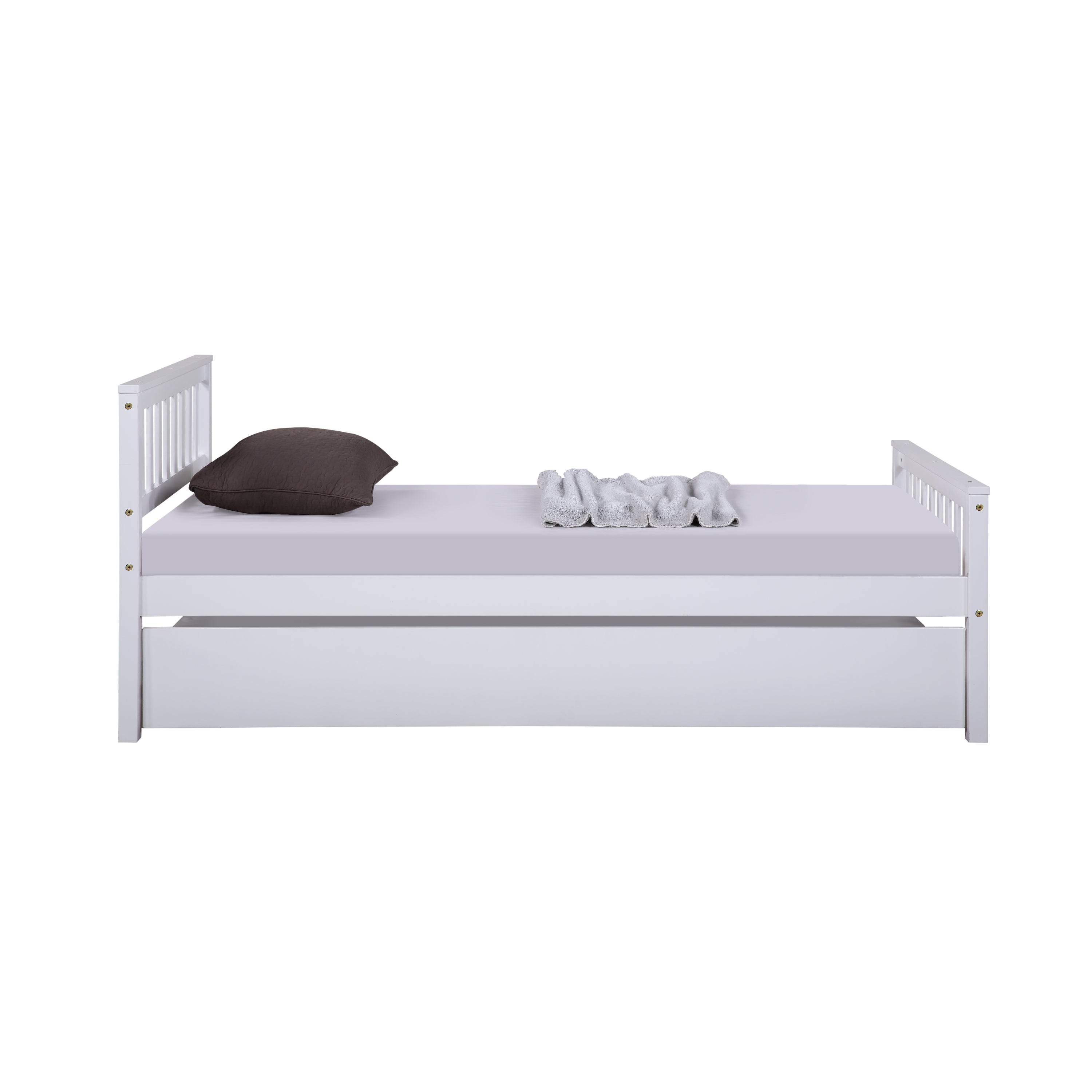White Twin Bed Frame with Trundle and Headboard By: Alabama Beds