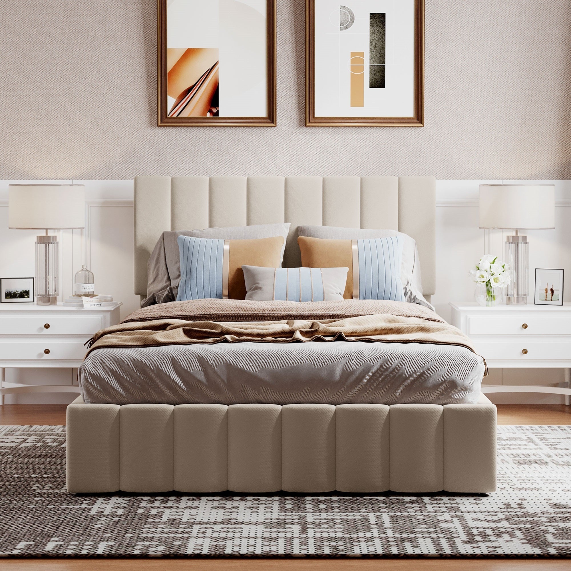 Full Upholstered Platform Bed with Hydraulic Storage By: Alabama Beds