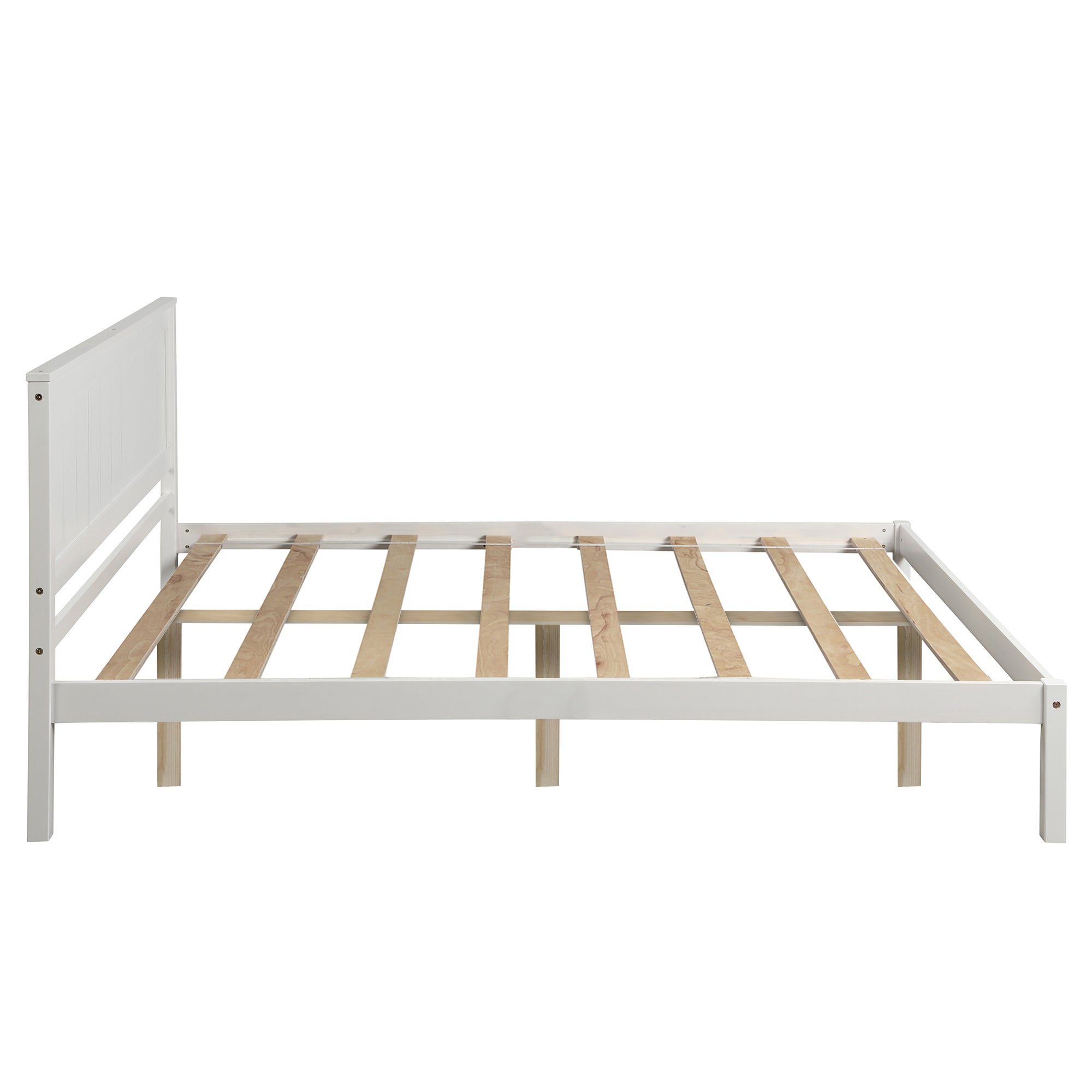 Pine Wood Platform Bed Frame with Headboard and Wood Slats by: Alabama Beds