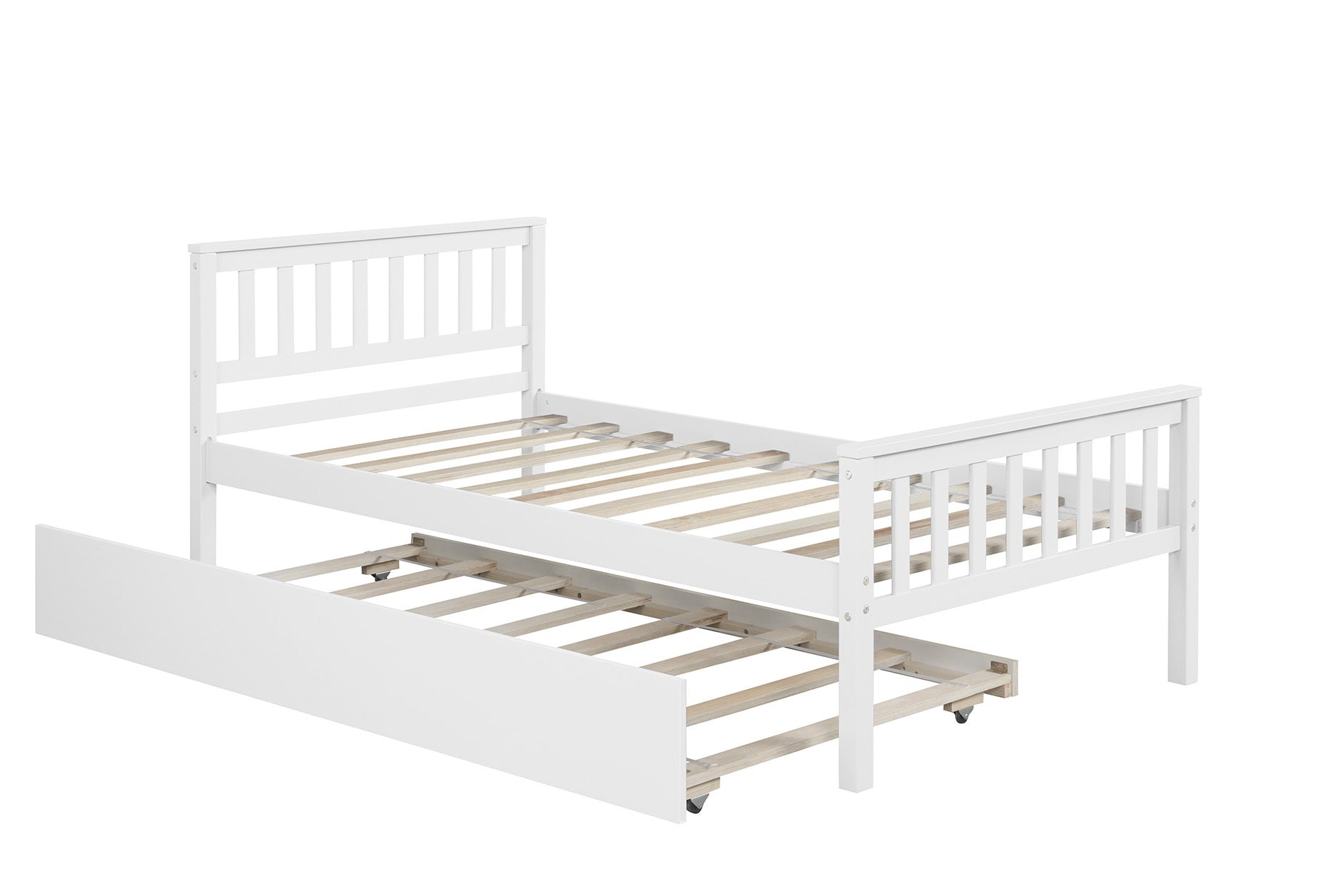 White Twin Bed Frame with Trundle and Headboard By: Alabama Beds