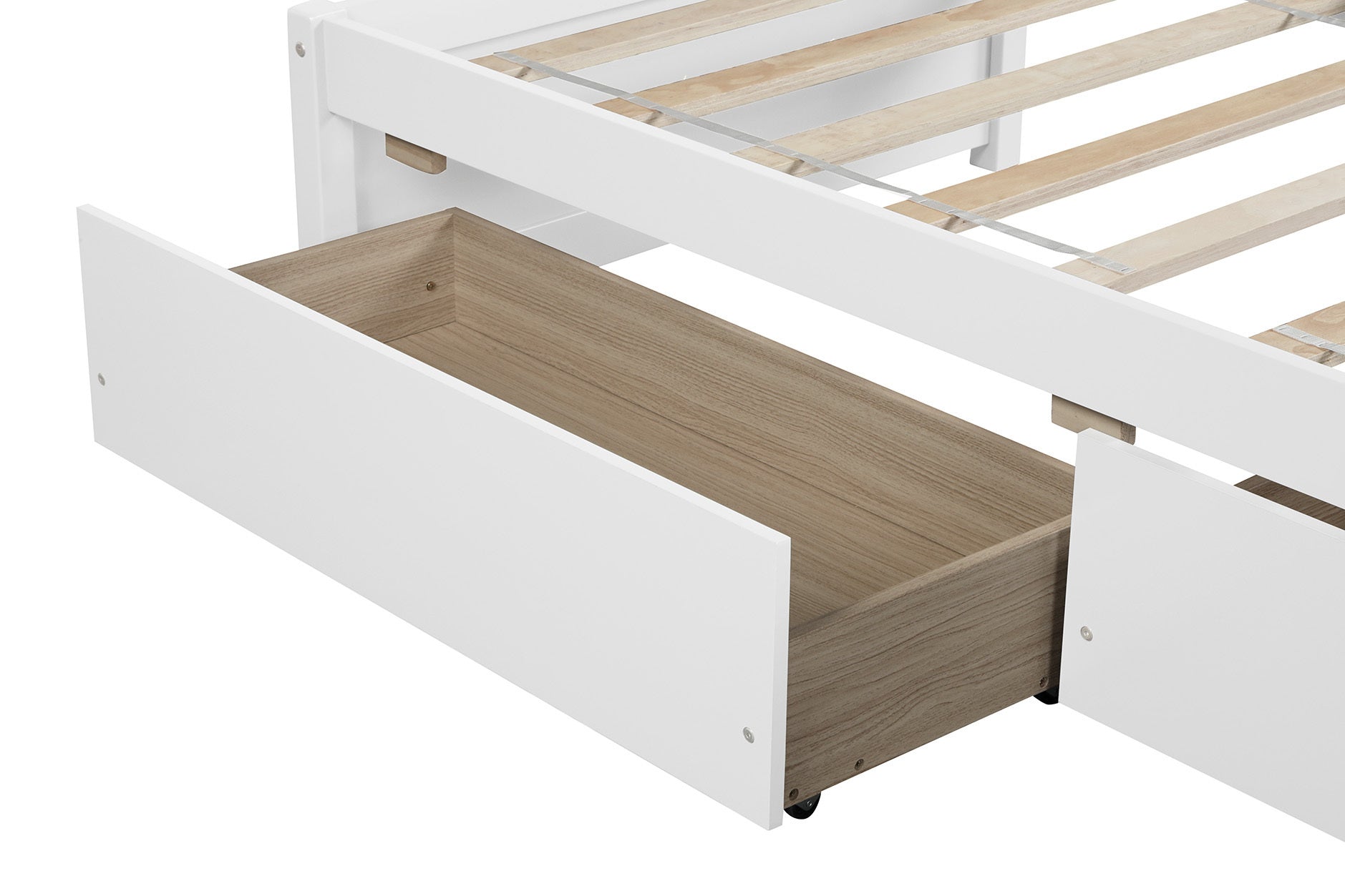 Solid Wood Twin-Size White Bed Frame with Drawers By: Alabama Beds