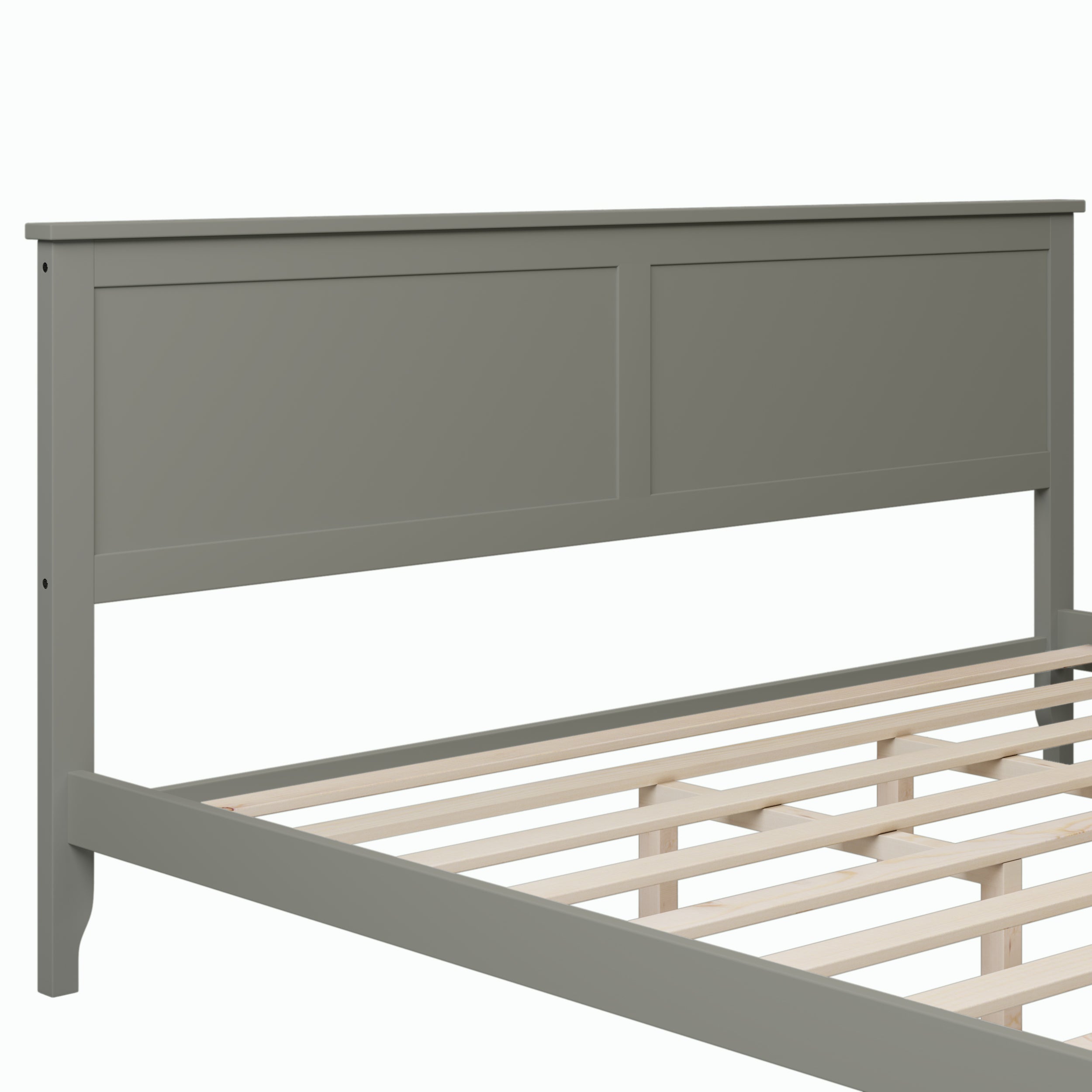 King Size Modern Gray Solid Wood Platform Bed By: Alabama Beds
