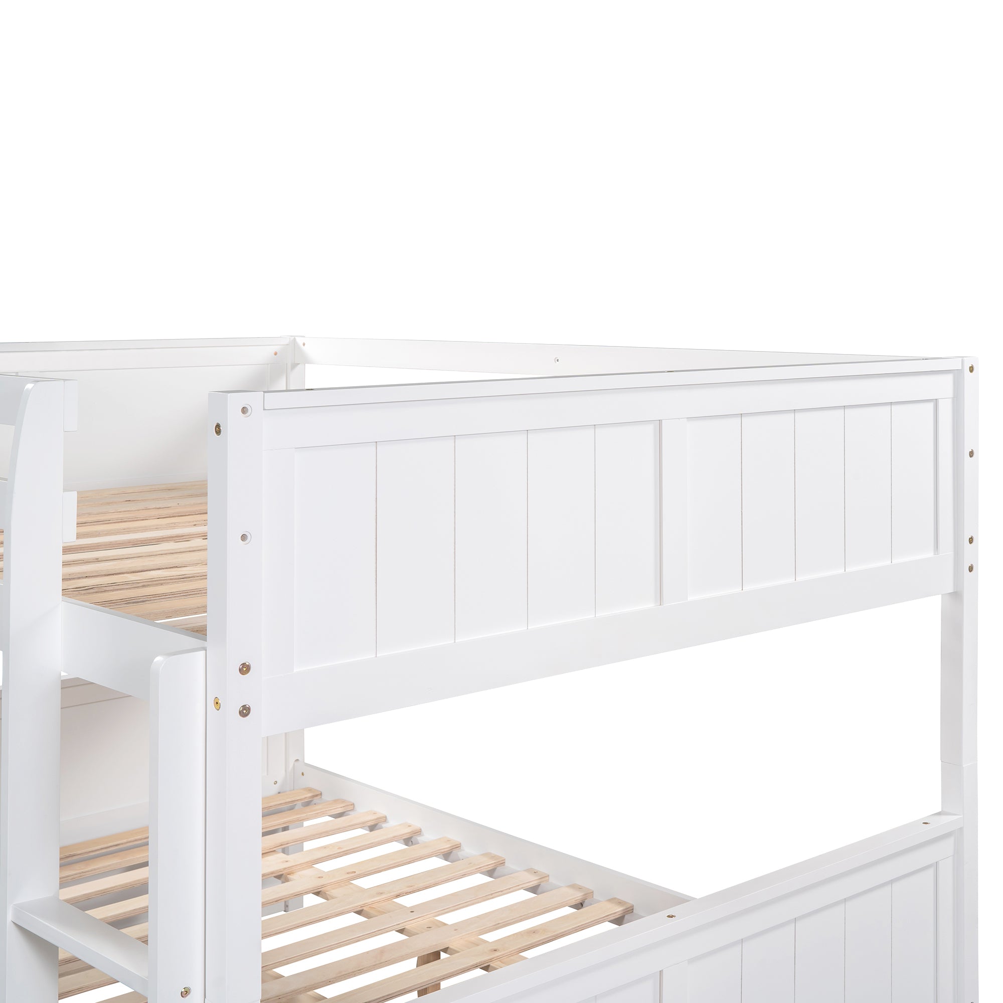 Full Over Full Bunk Bed with Twin Size Trundle in White By: Alabama Beds
