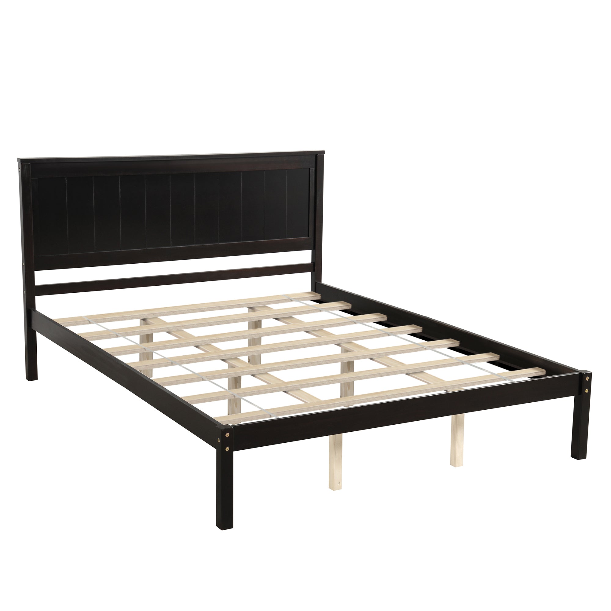 Queen Size Espresso Platform Bed Frame with Headboard By: Alabama Beds