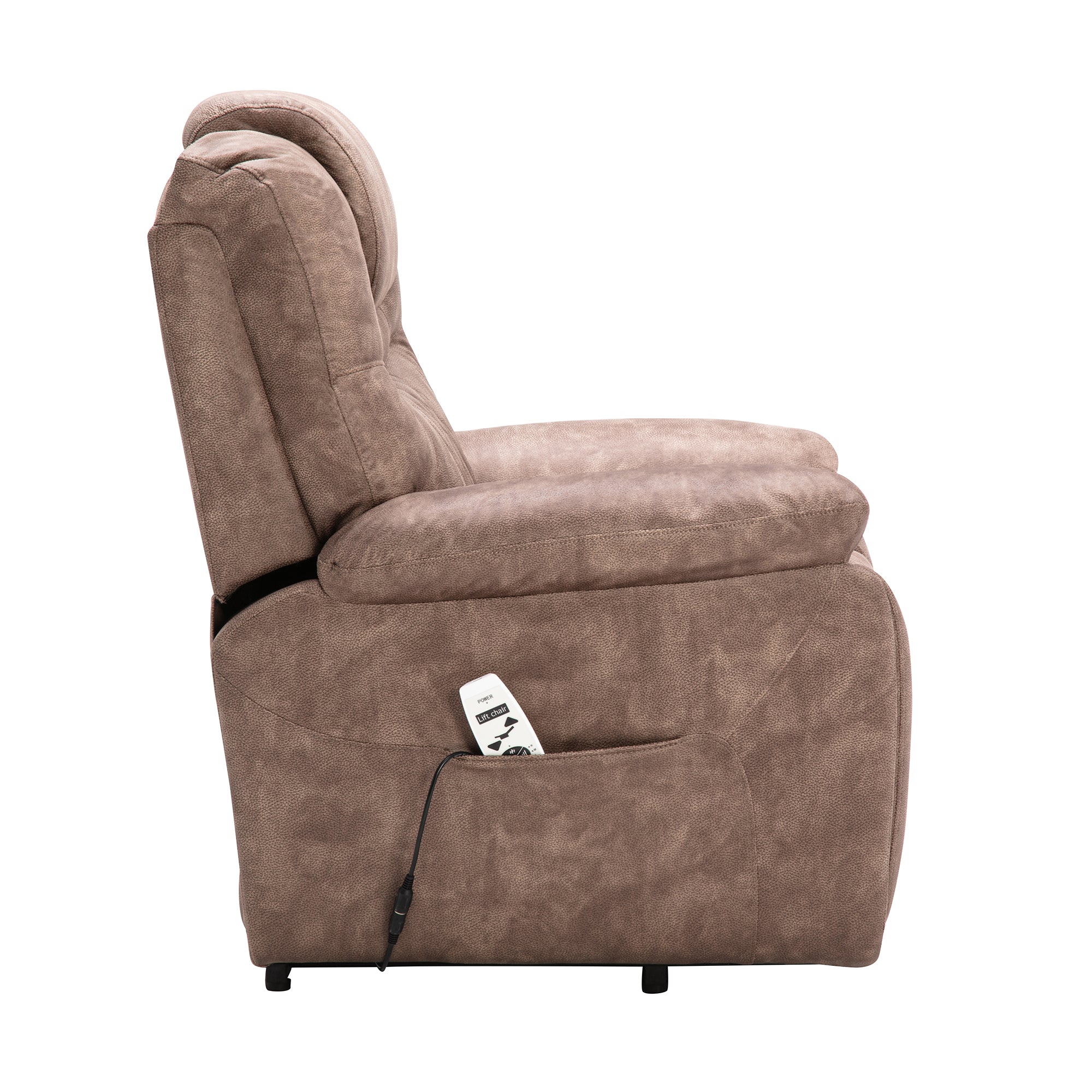 Brown Leather Comfortable Upholstery Power Lift Chair By: Alabama Beds