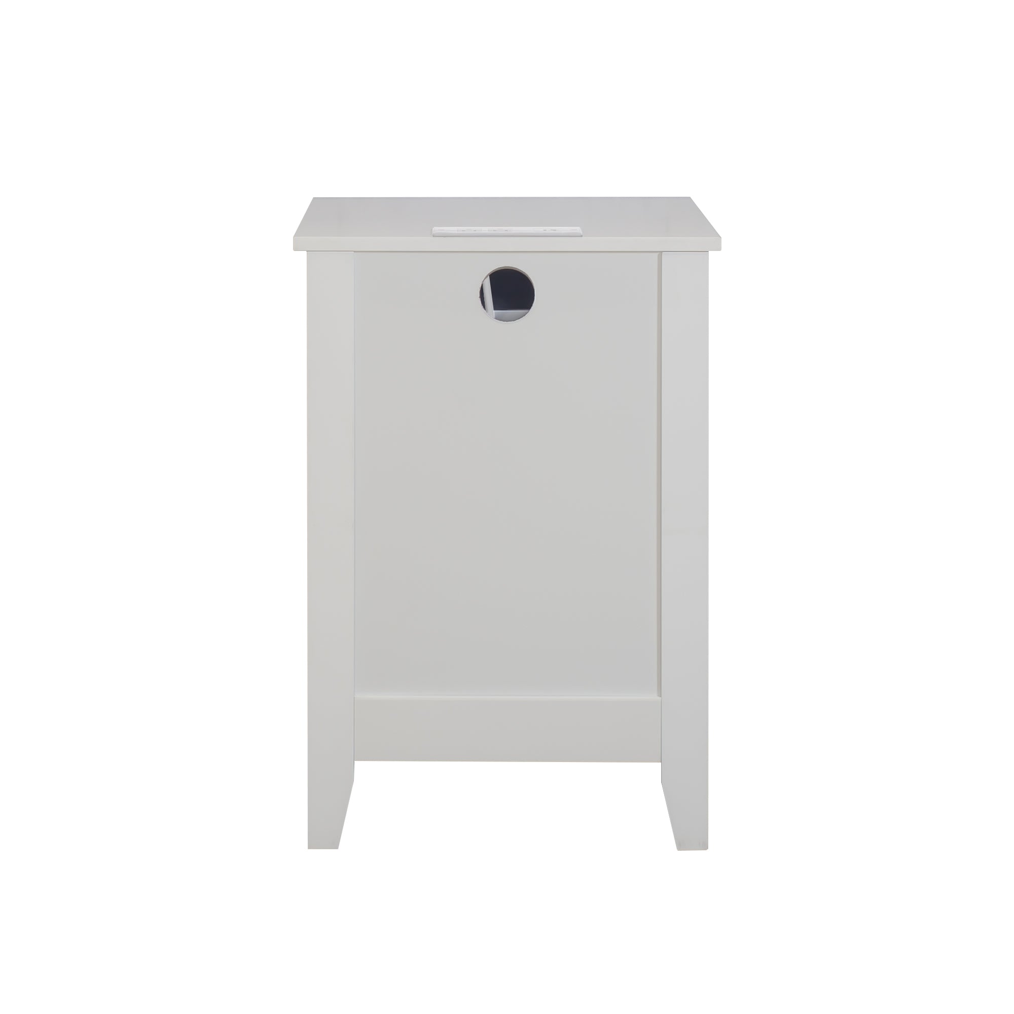 White Wooden Nightstand with Charging Station By: Alabama Beds