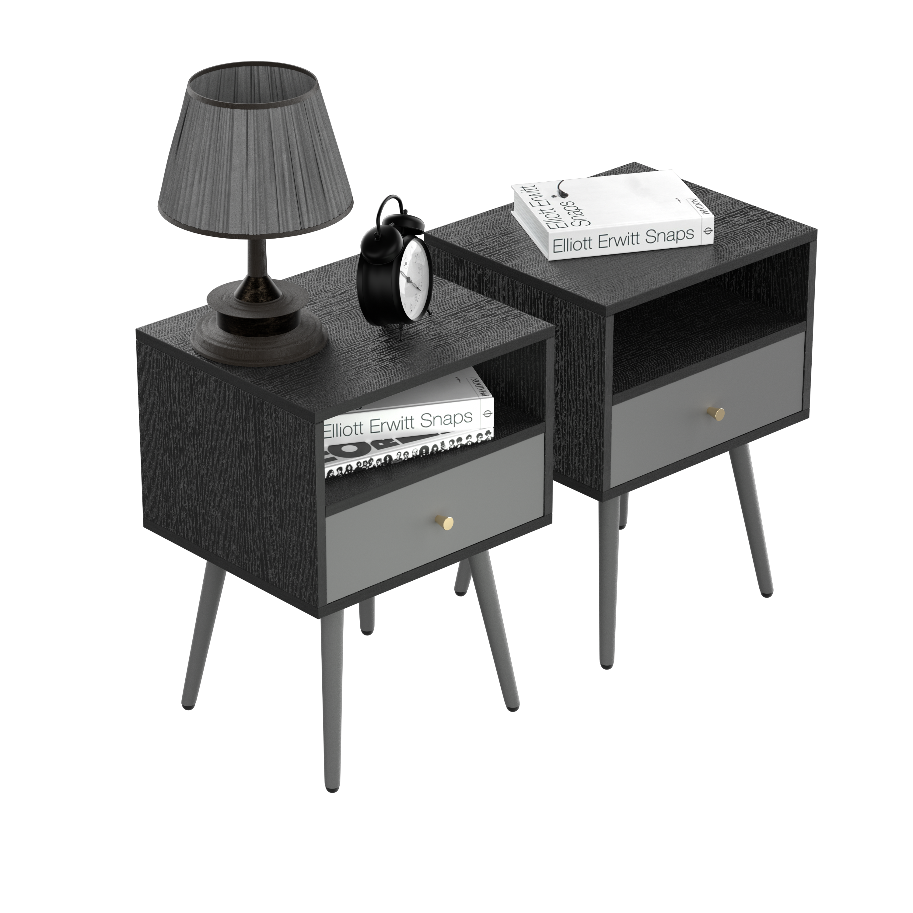 Set of 2 Nightstand with Drawer for Living Room By: Alabama Beds