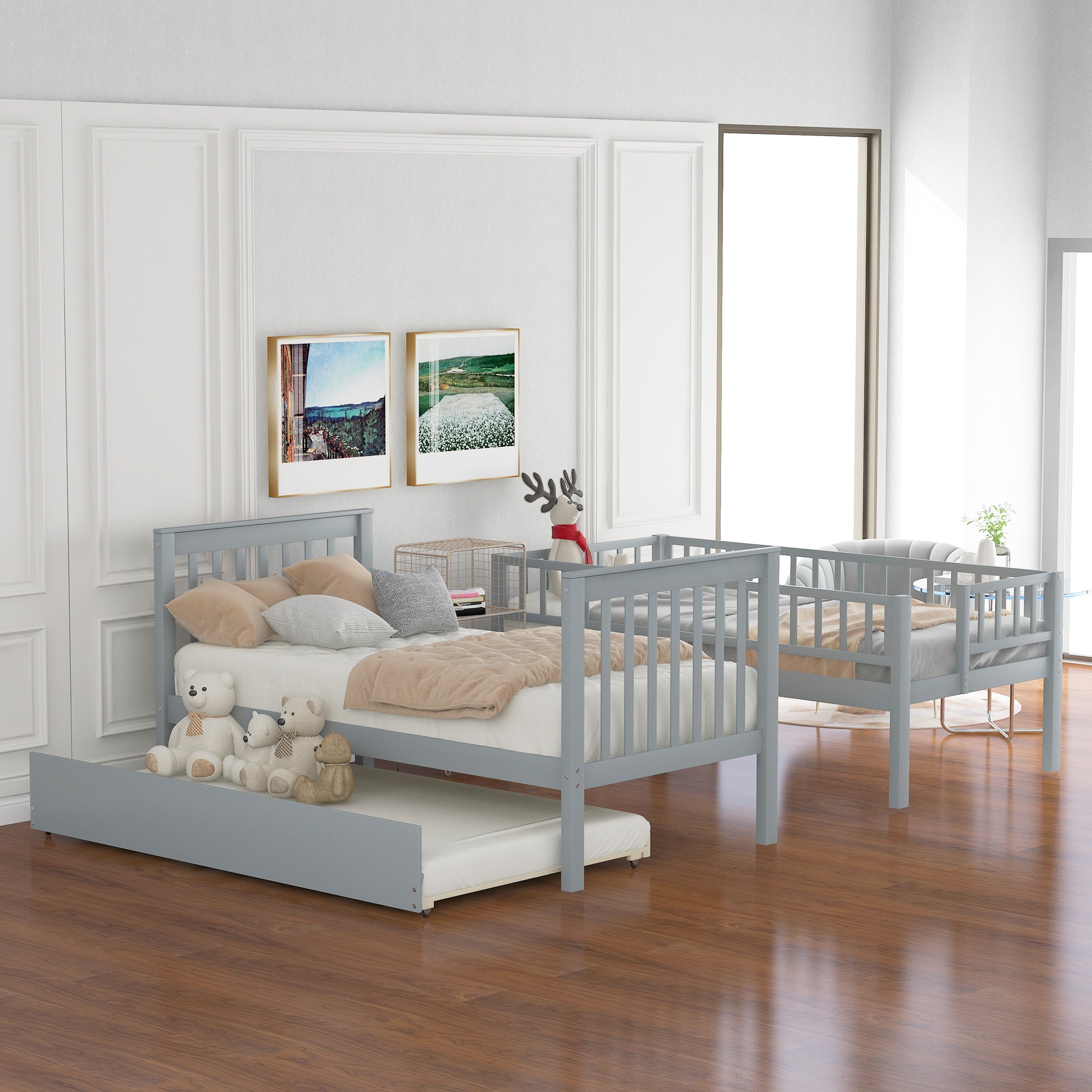 Twin Over Twin Bunk Bed with Trundle and Storage By: Alabama Beds