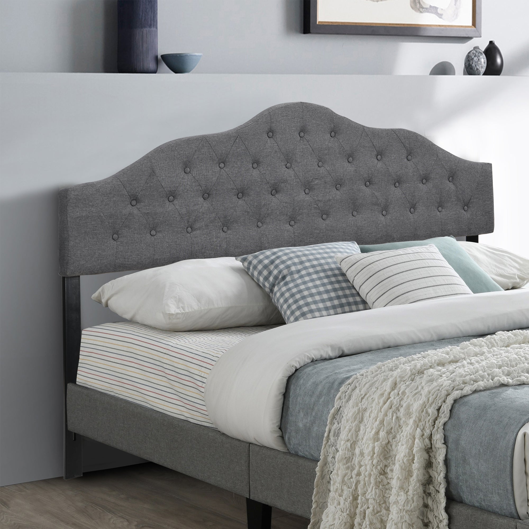 Upholstered Bed Frame with Adjustable Fabric Headboard By: Alabama Beds