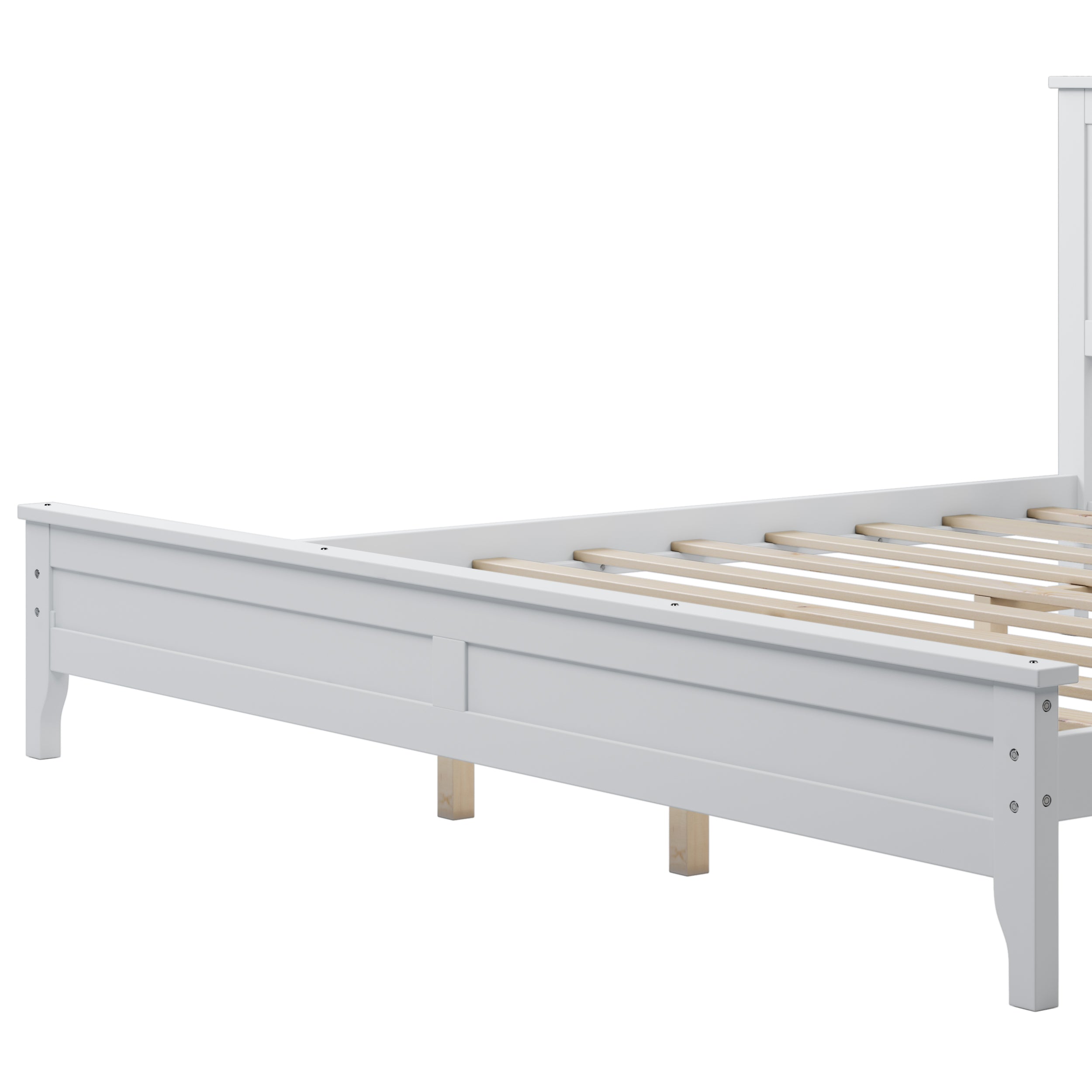 Modern White Solid Wooden Platform Bed Frame By: Alabama Beds