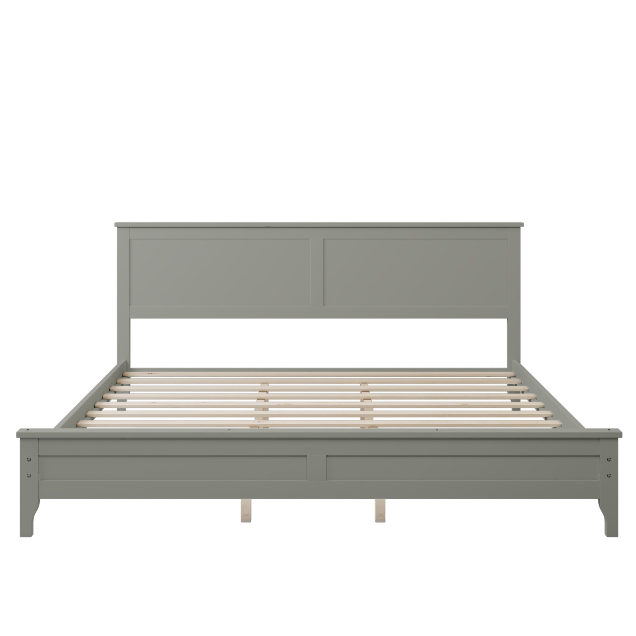 King Size Modern Gray Solid Wood Platform Bed By: Alabama Beds