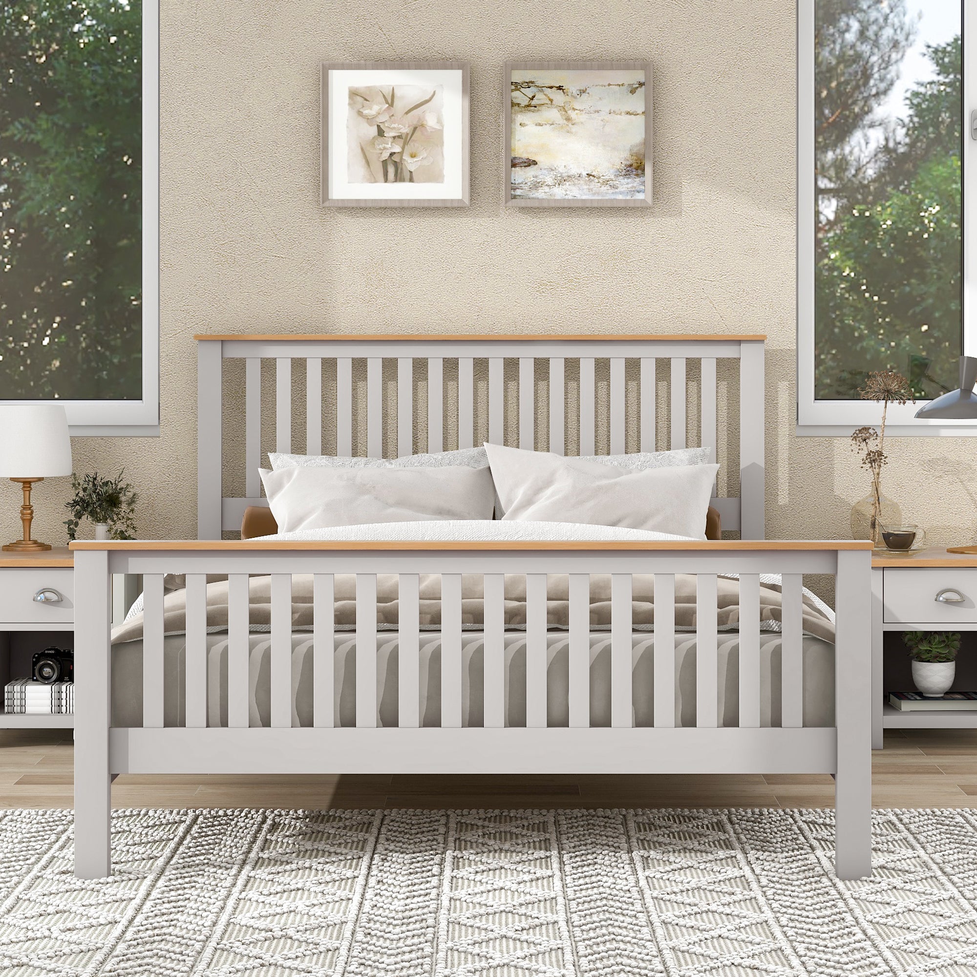 Best for Farmhouse Wooden Platform Bed Frame By: Alabama Beds