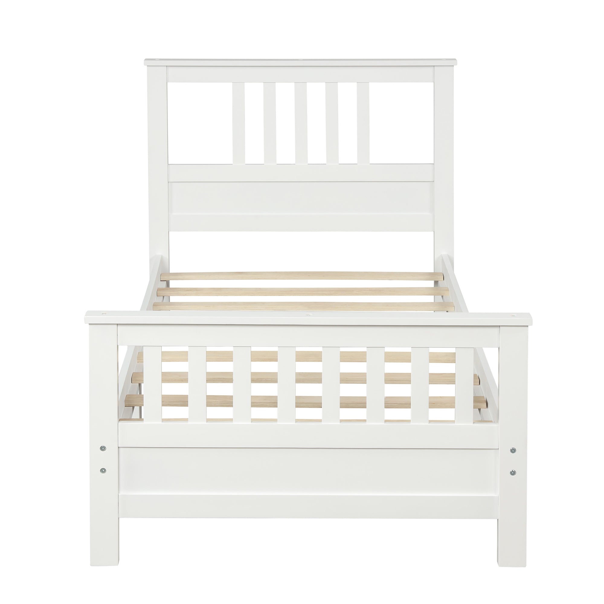 White Wood Platform Bed with Headboard and Footboard By: Alabama Beds