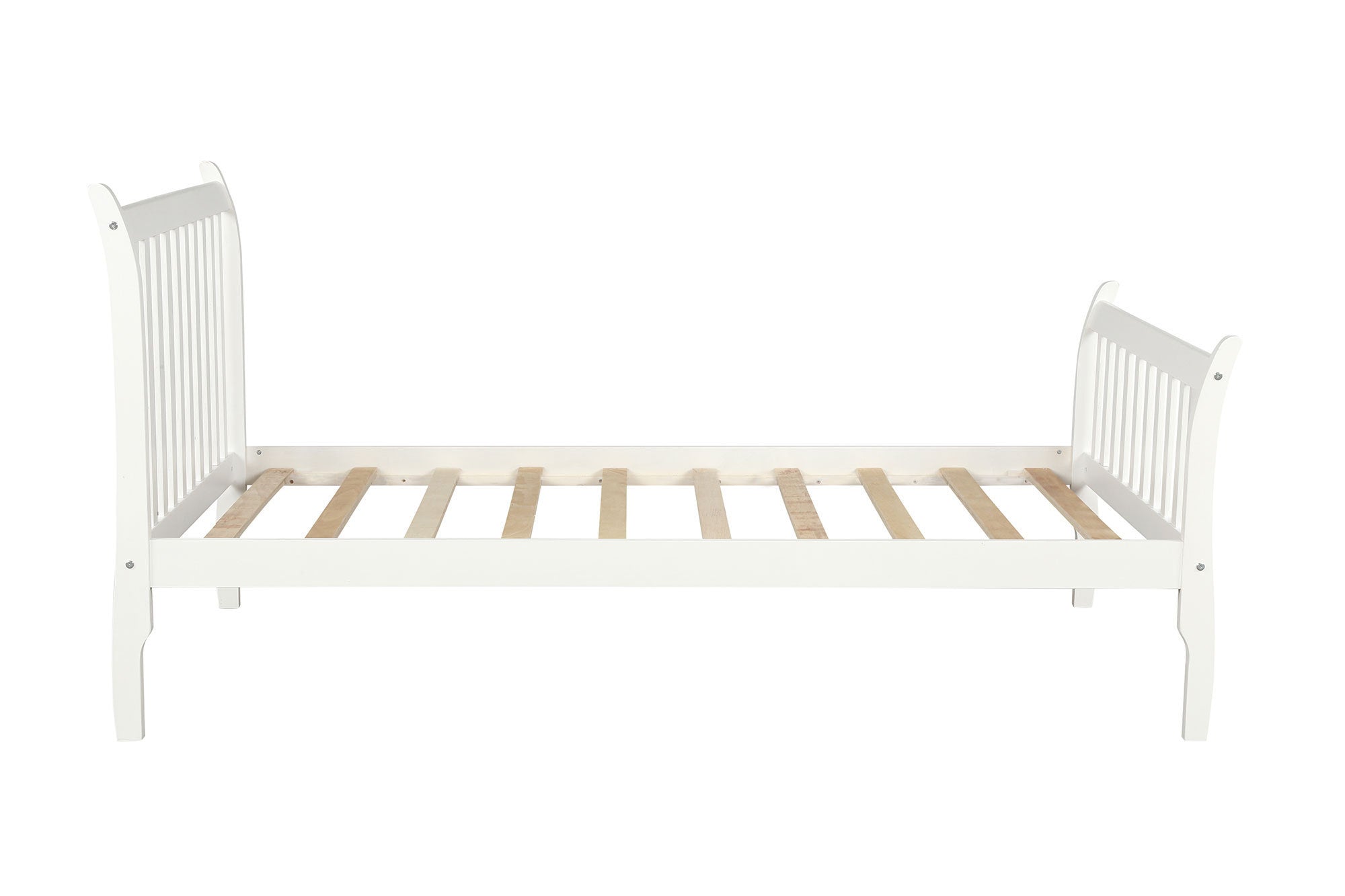 Twin White Platform Bed Frame Mattress Foundation with Wood Slat By: Alabama Beds