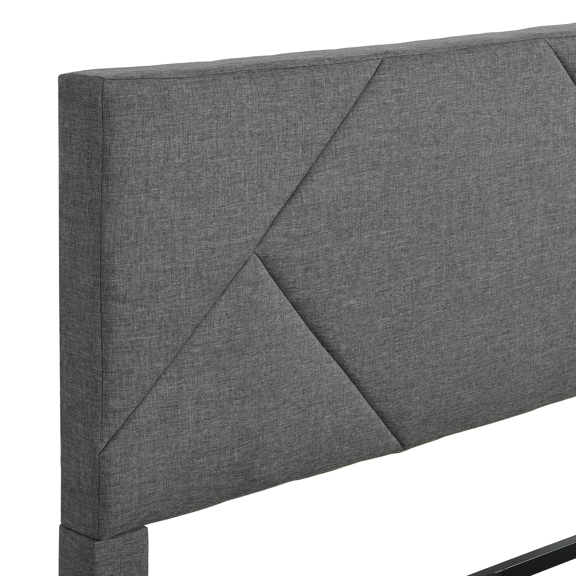 Easy to Assemble Upholstered Bed Frame with Wood Slat in Gray By: Alabama Beds