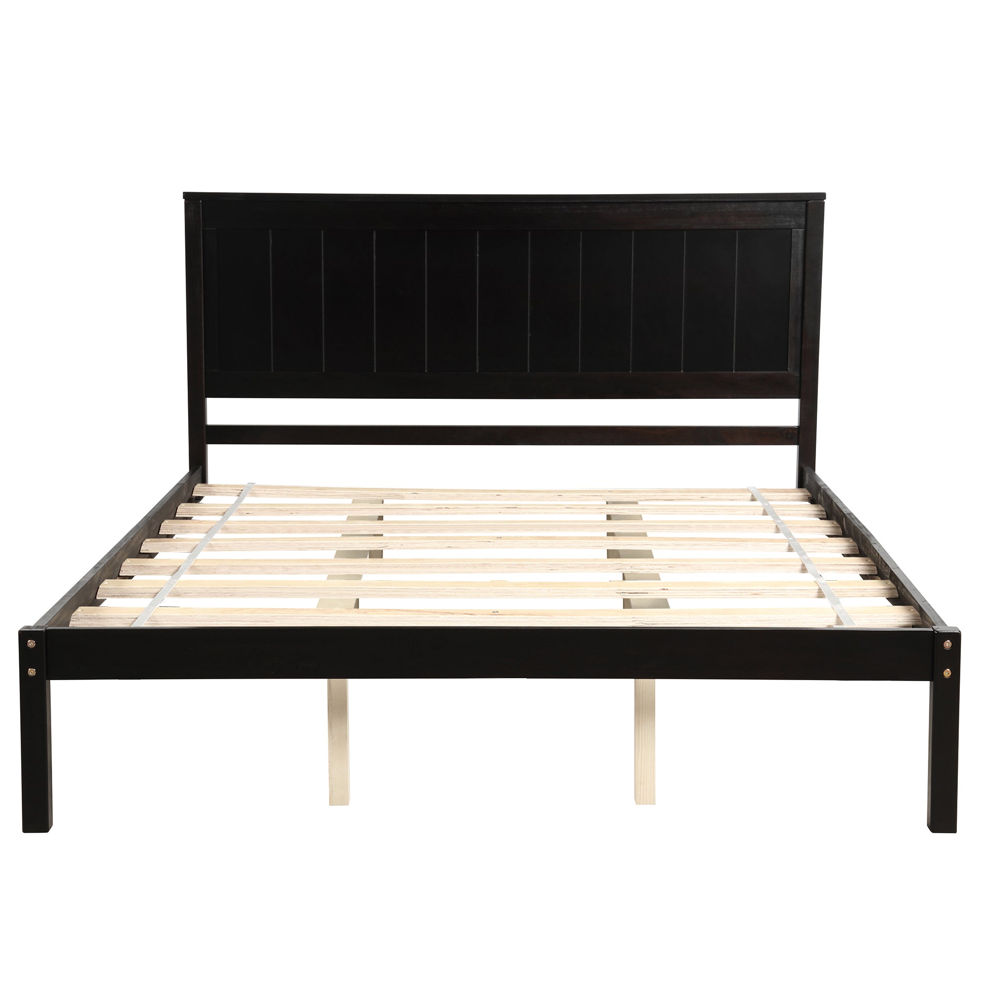 Queen Size Espresso Platform Bed Frame with Headboard By: Alabama Beds