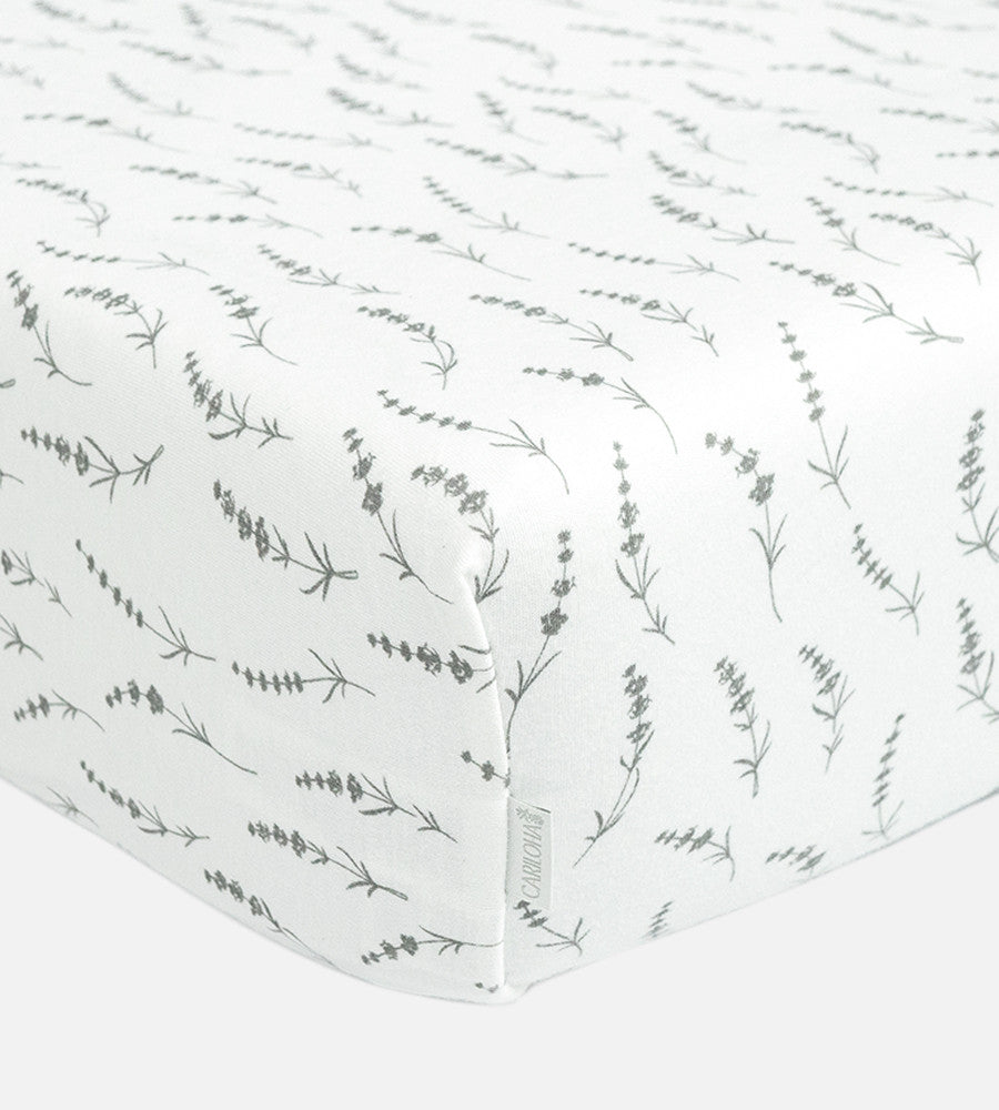 Bamboo Crib Sheets Wildflowers Hush Gray