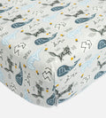 Bamboo Crib Sheets Whale Hush Gray