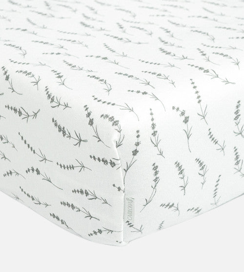 Bamboo Crib Sheets Wildflowers Hush Gray