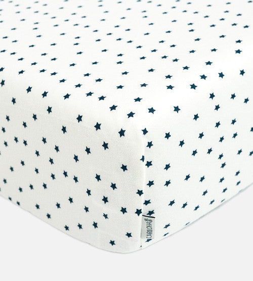 Bamboo Crib Sheets Stars Dreamy White