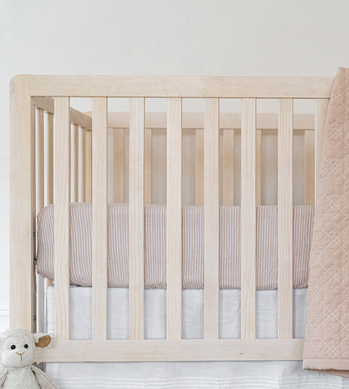 Bamboo Crib Sheets Stripes Stone