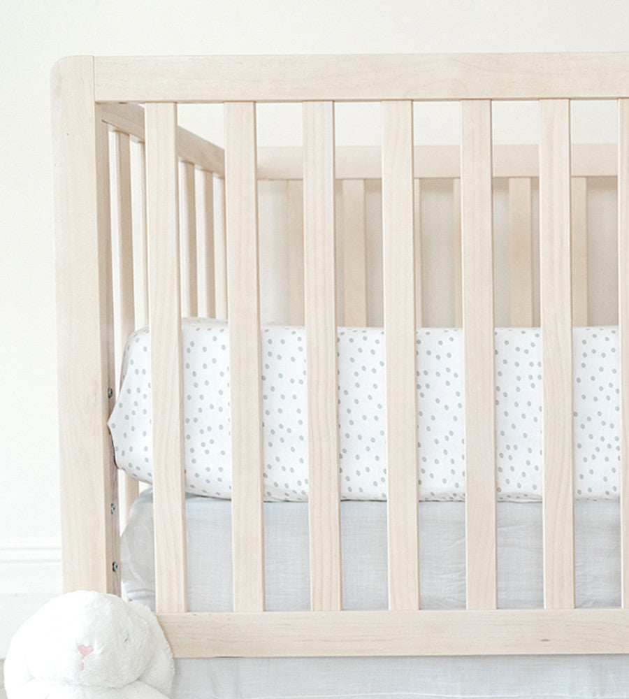 Bamboo Crib Sheets Dot Dreamy White